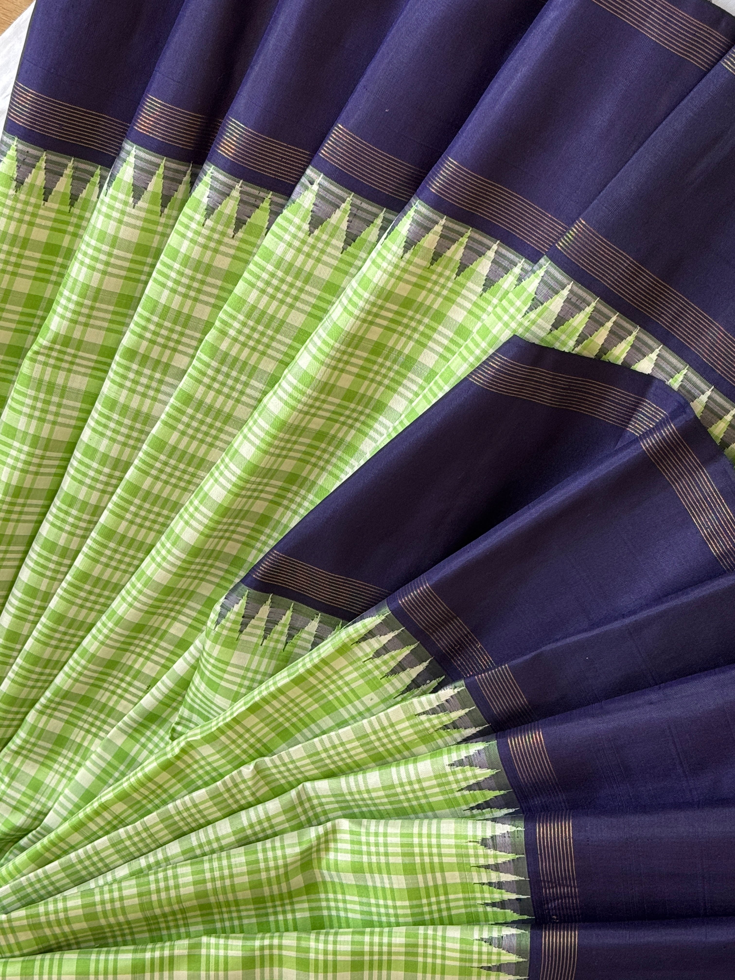 Kanjeevaram Handloom Pure Silk Kattam Saree