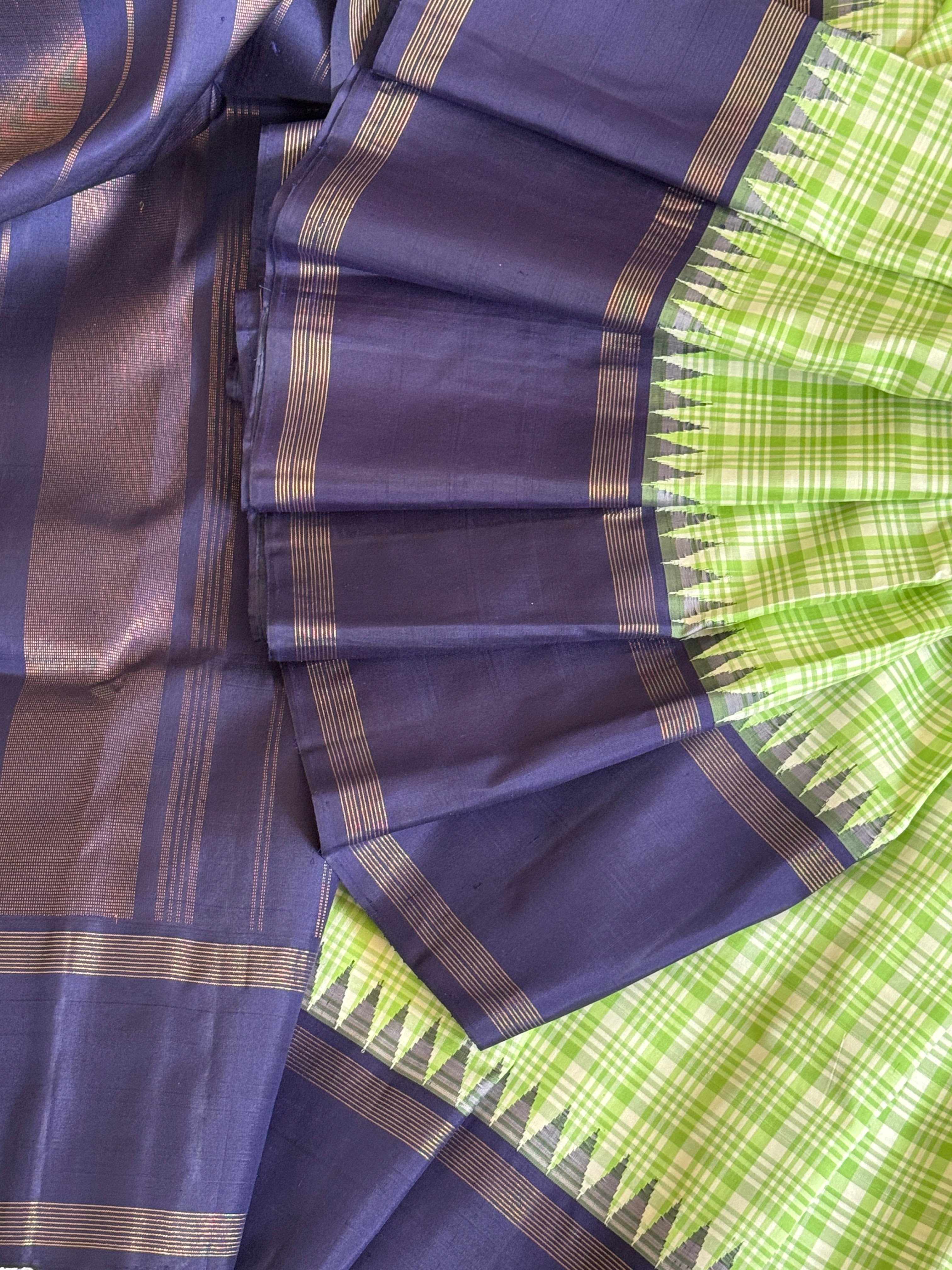 Kanjeevaram Handloom Pure Silk Kattam Saree