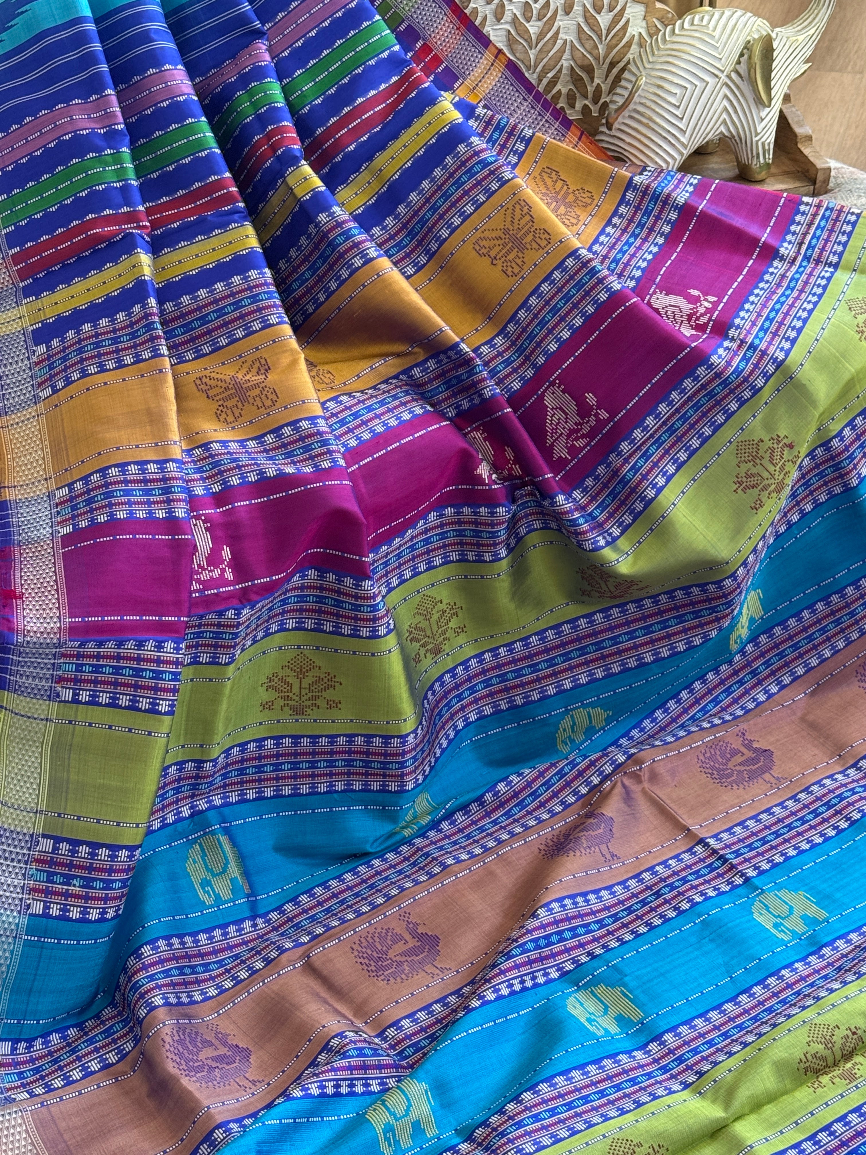 Berhampuri Double Pallu Odisha Handloom Saree
