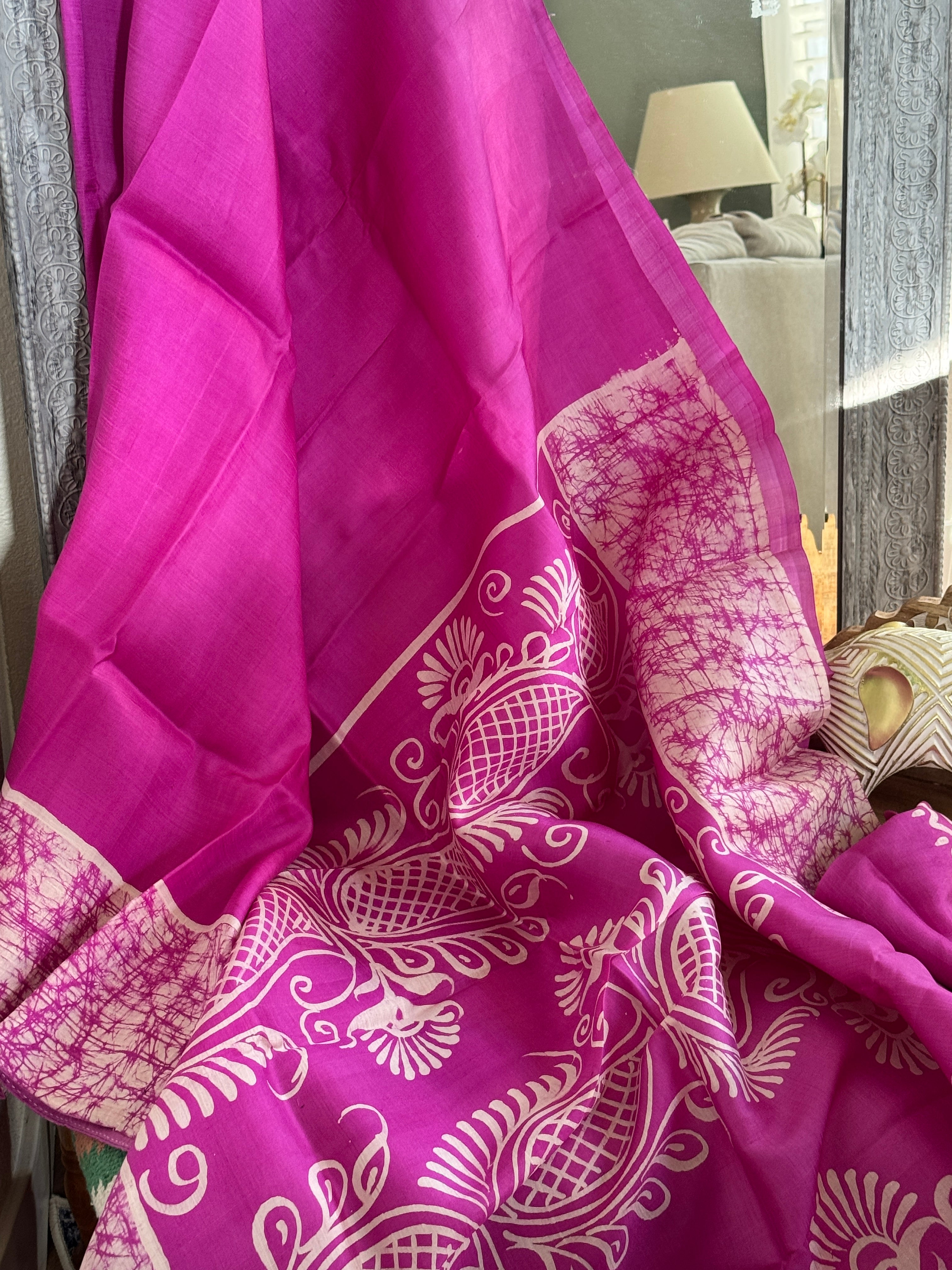 Hand Batik Pure Silk Saree