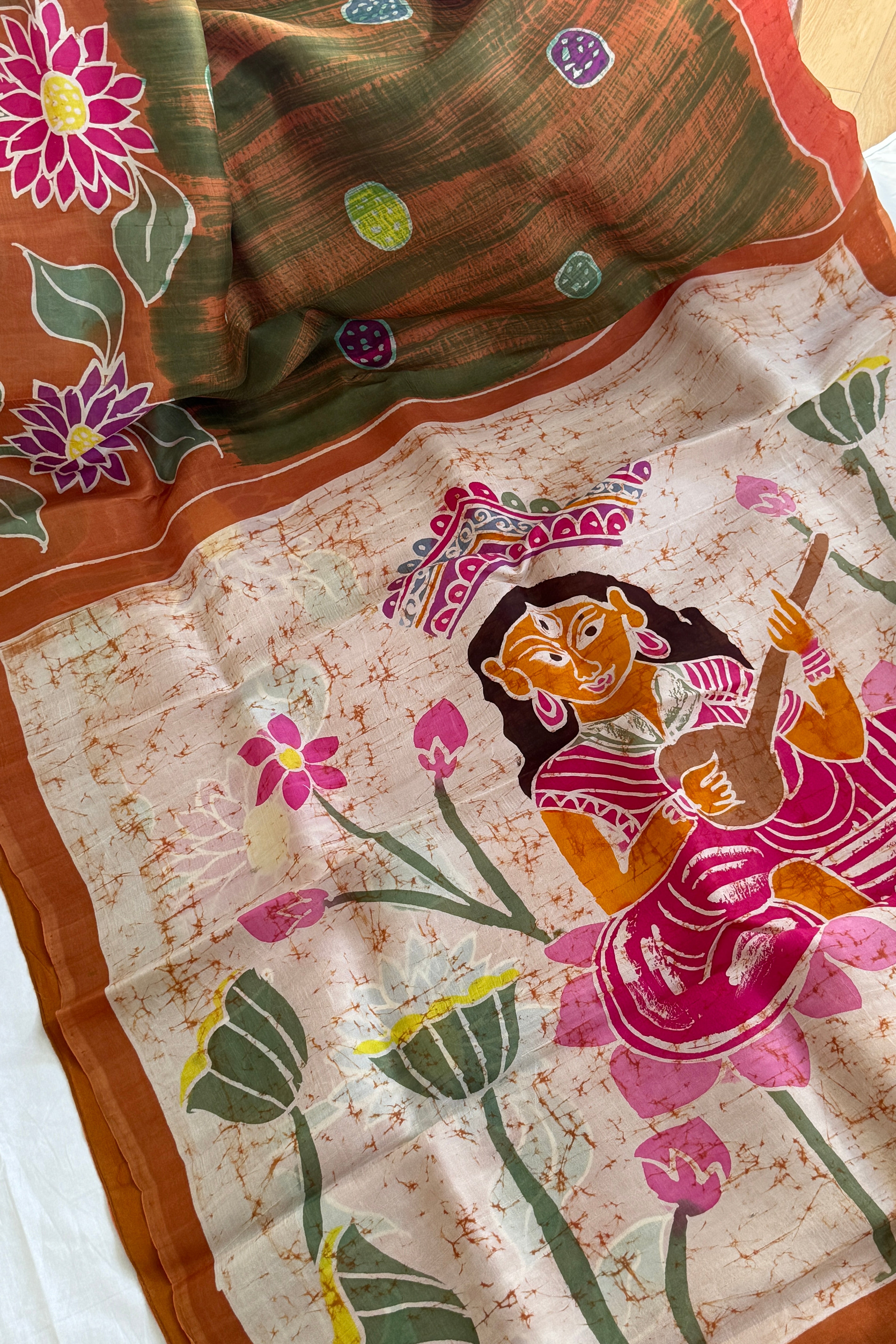 Hand Batik Pure Silk Saree