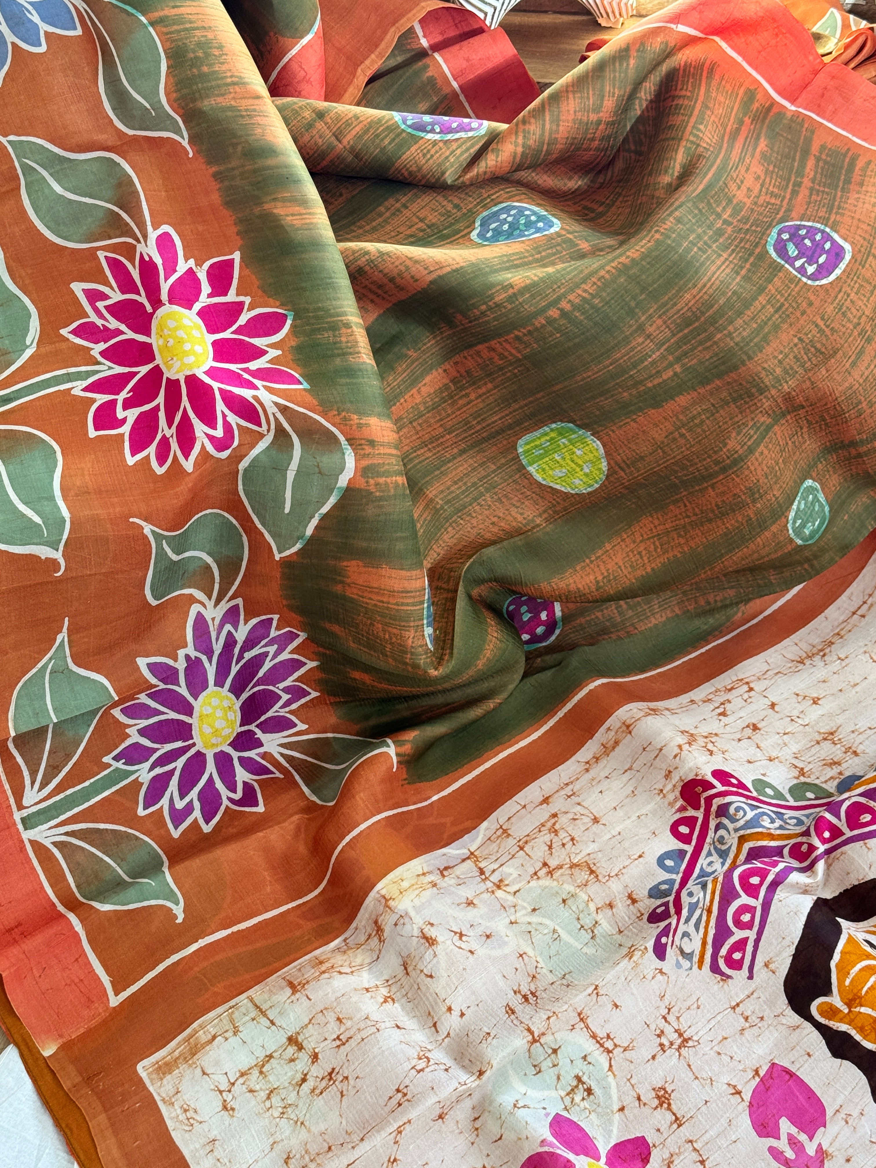 Hand Batik Pure Silk Saree
