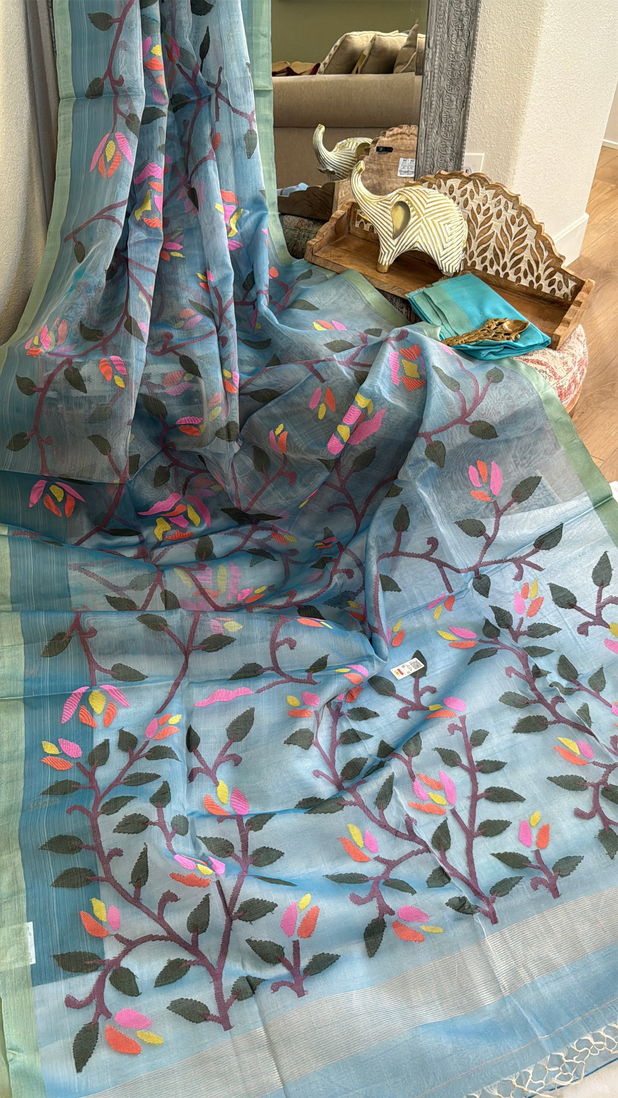 Jamdani Pure Muslin Saree