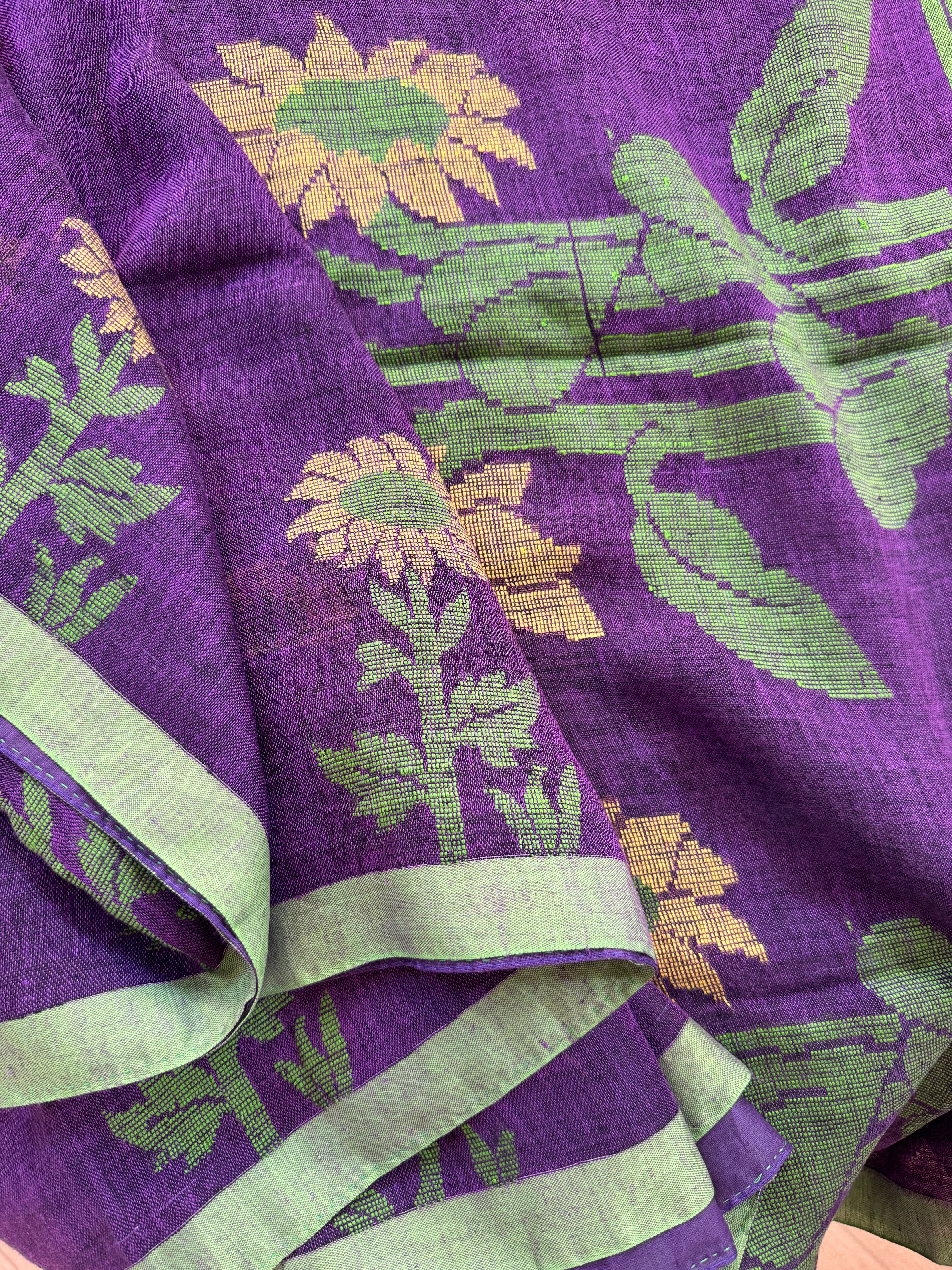 Linen Handloom Woven Saree