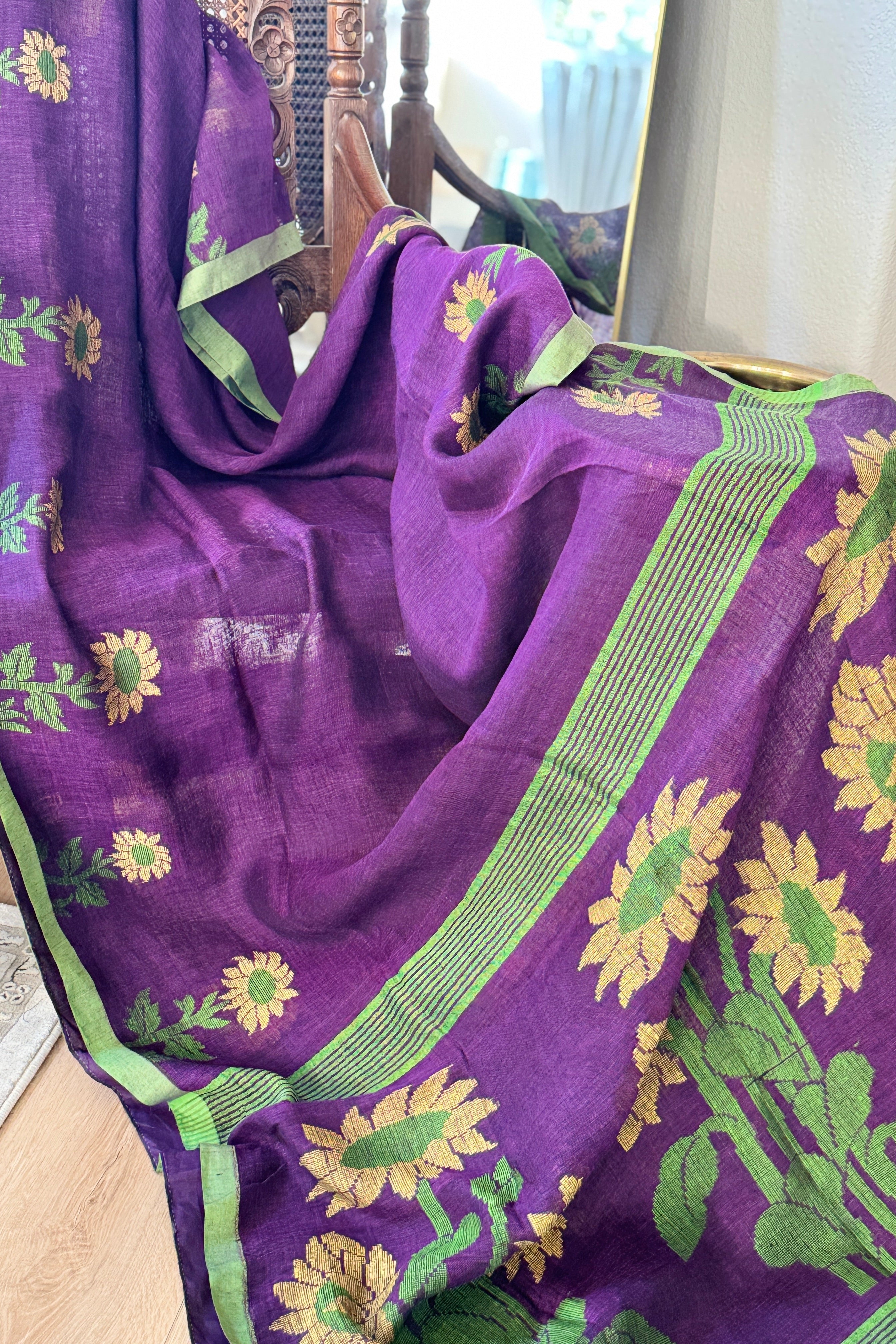 Linen Handloom Woven Saree