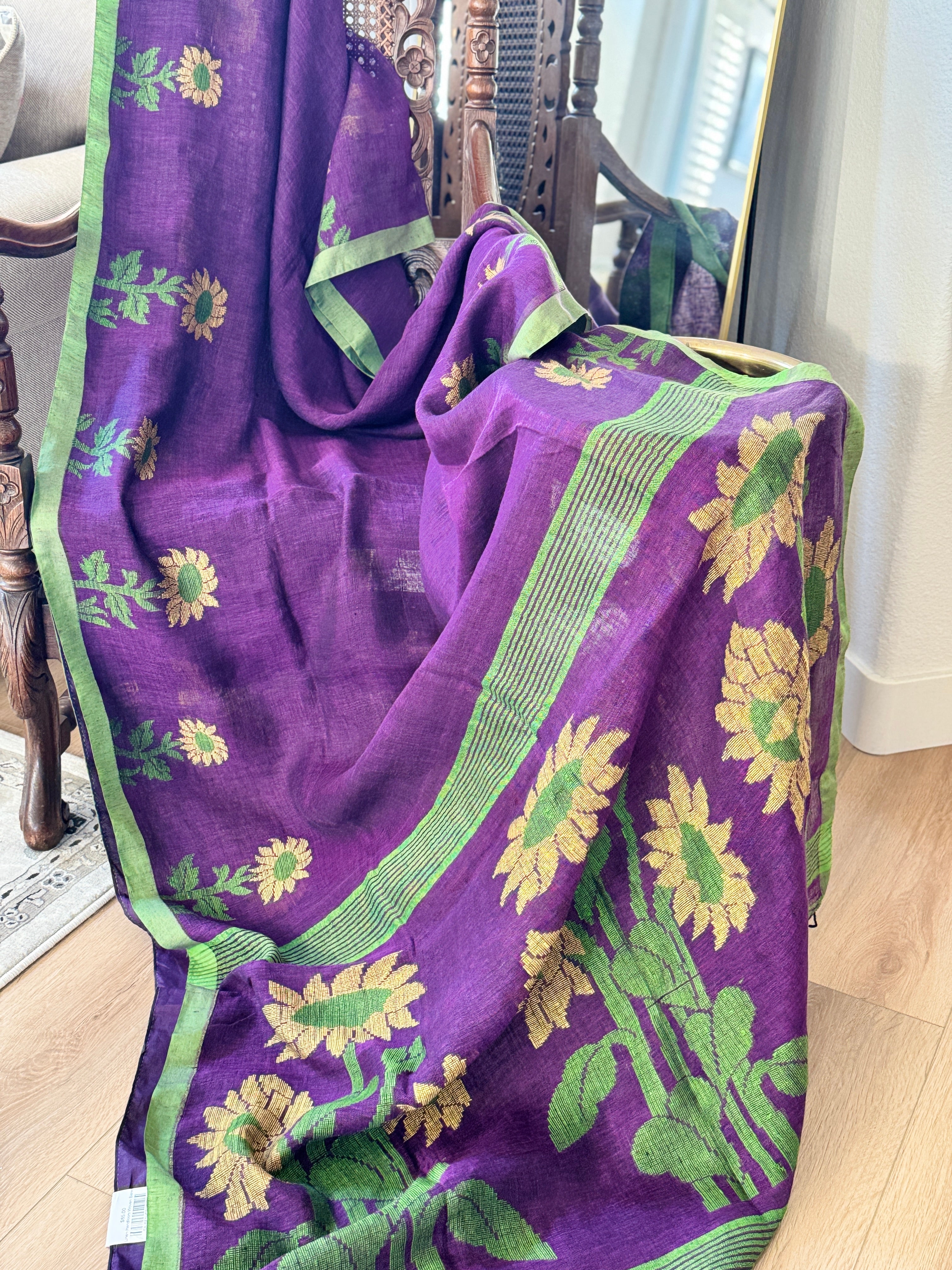 Linen Handloom Woven Saree