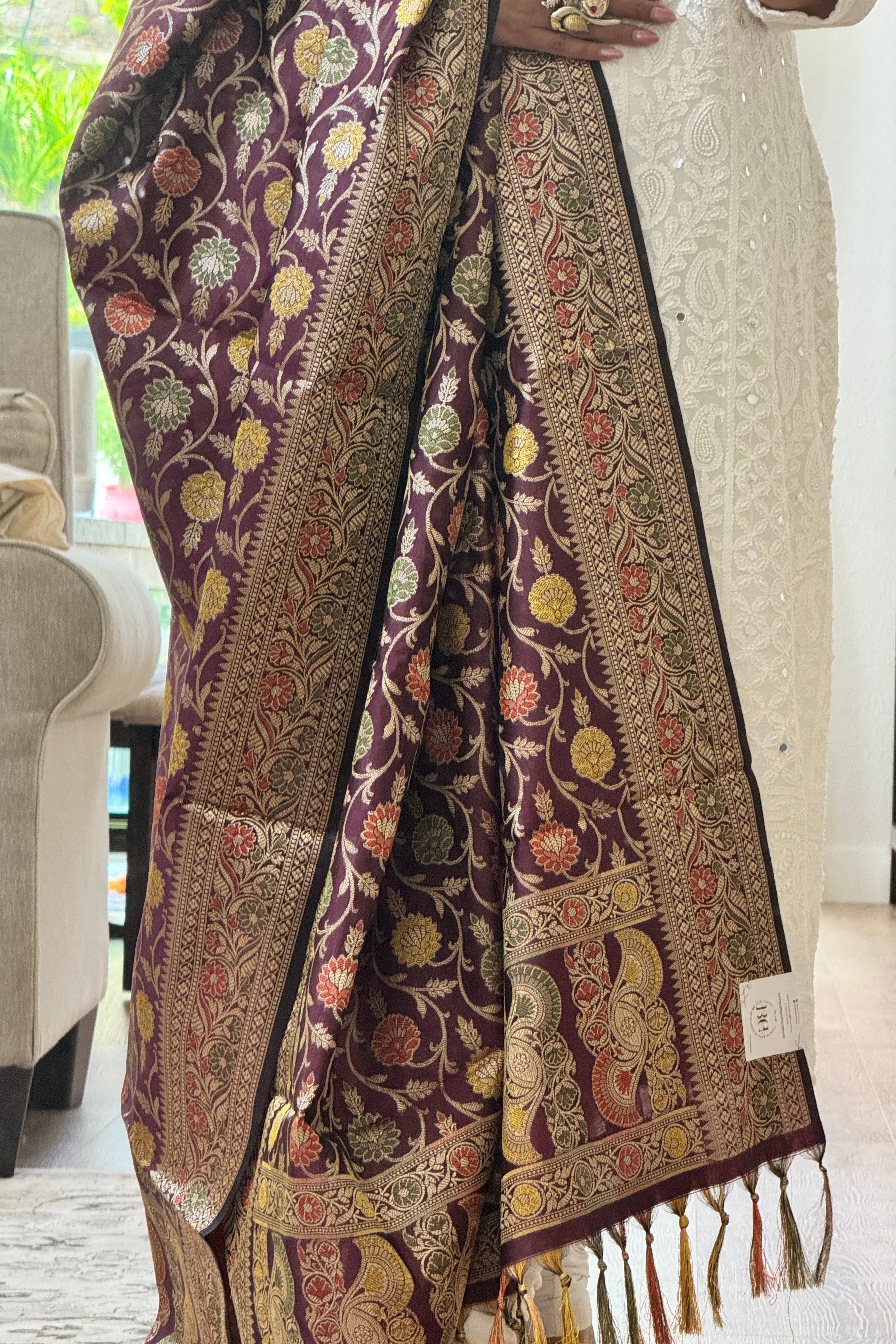 Banarasi Jama Work dupatta - purple