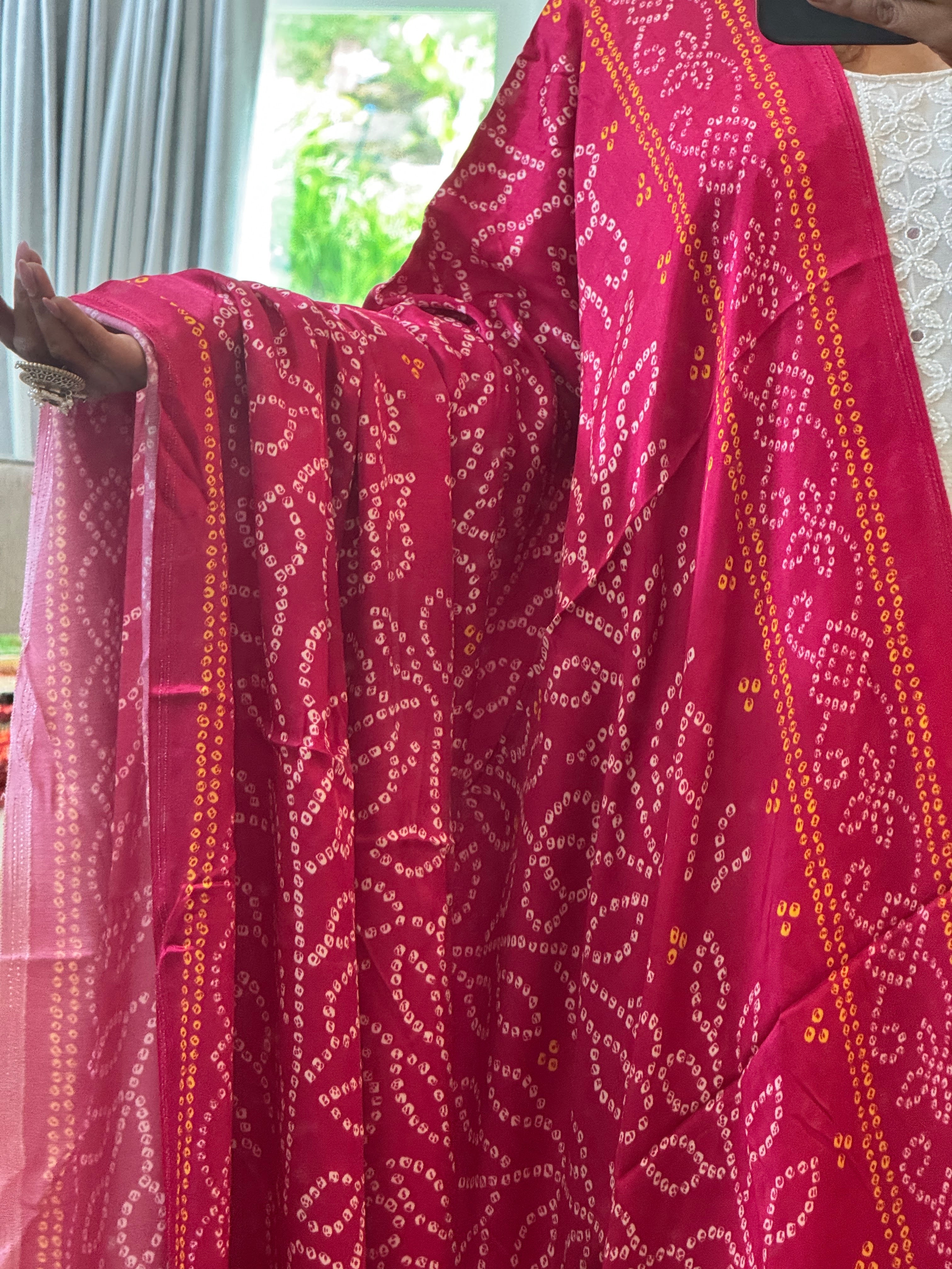 Gajji Silk dupatta - pink