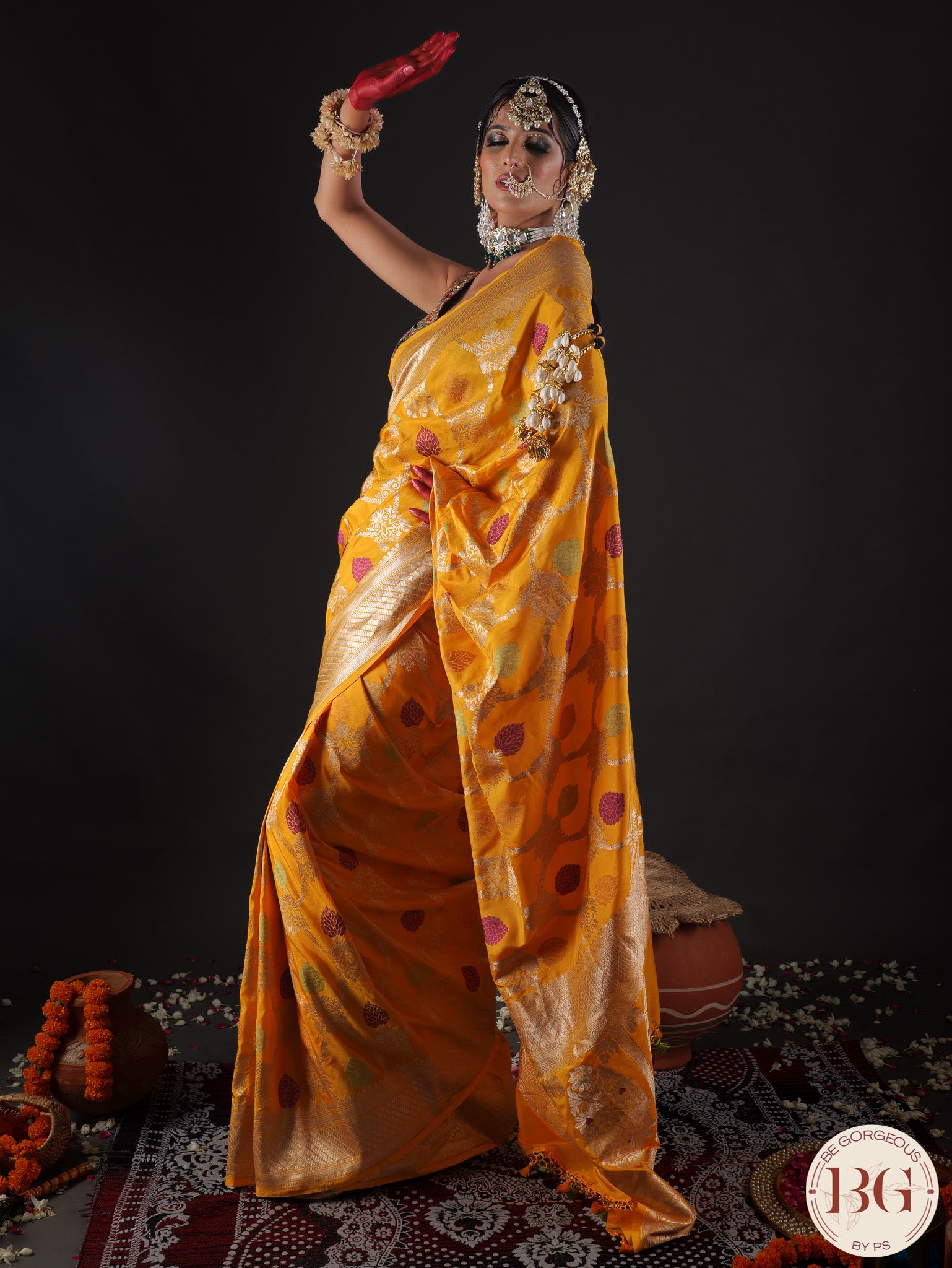 Banarasi Katan Silk Meenakari Handloom Saree