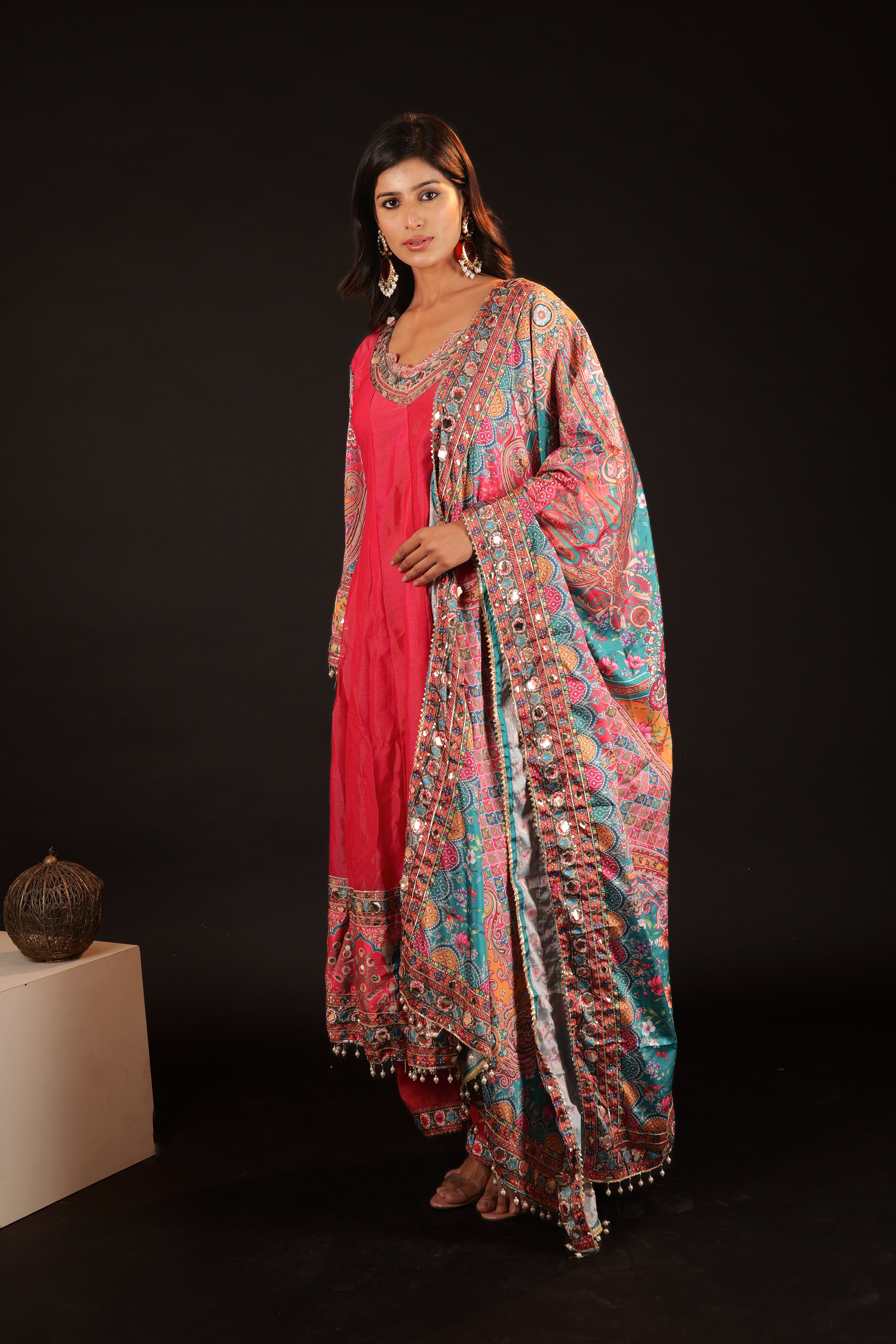 Anarkali Set - reddish pink