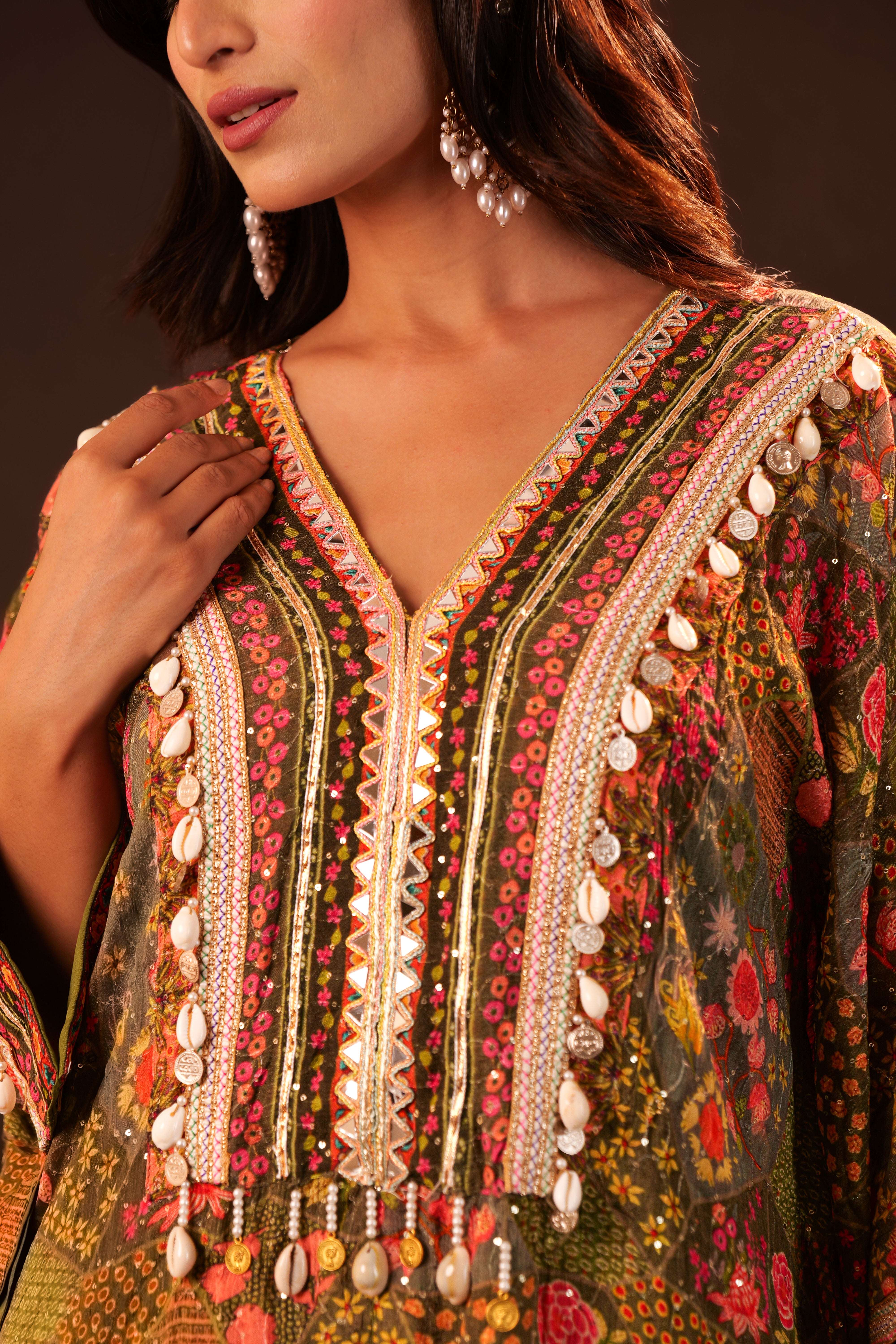 Kaftan Set - mehendi green