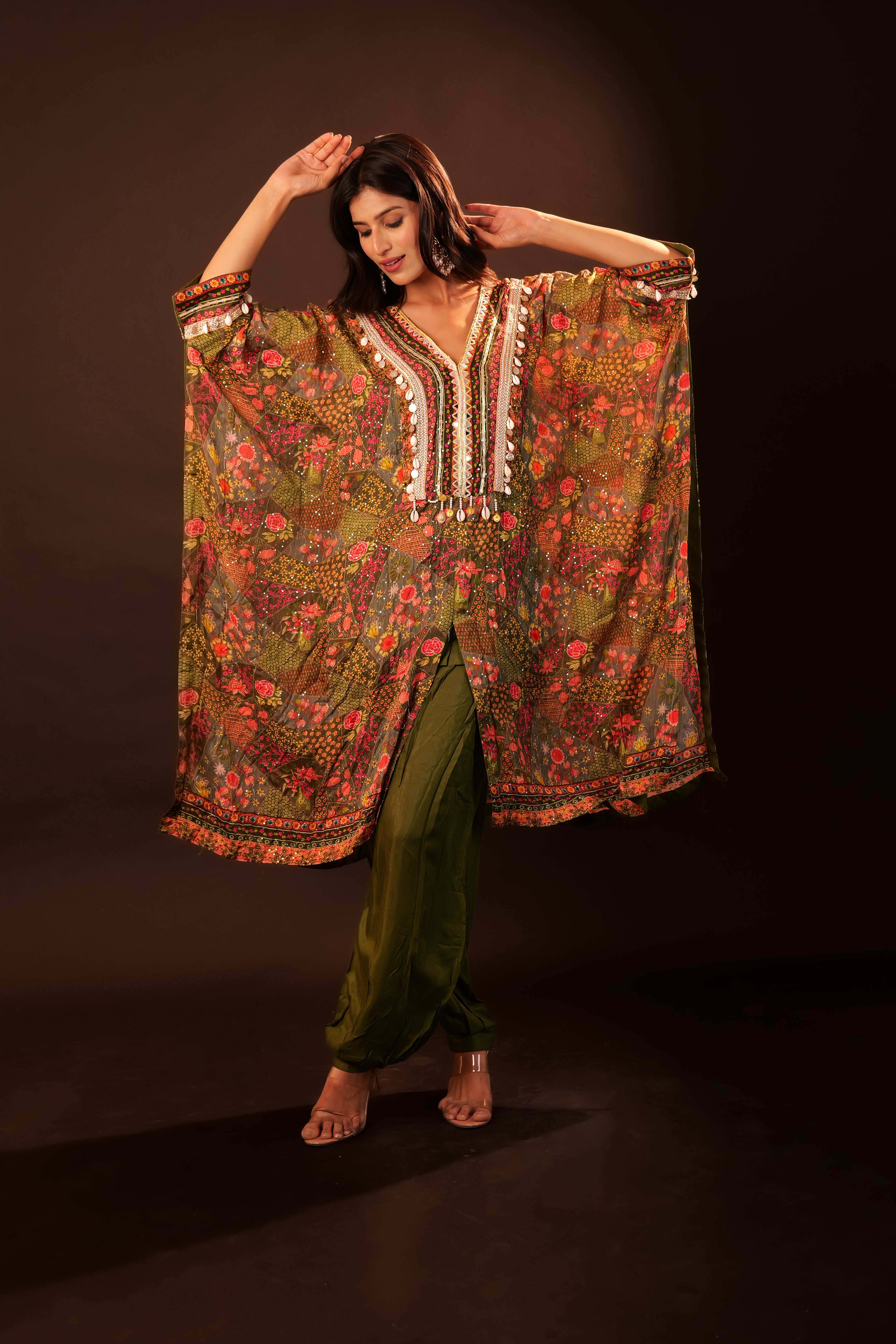 Kaftan Set - mehendi green