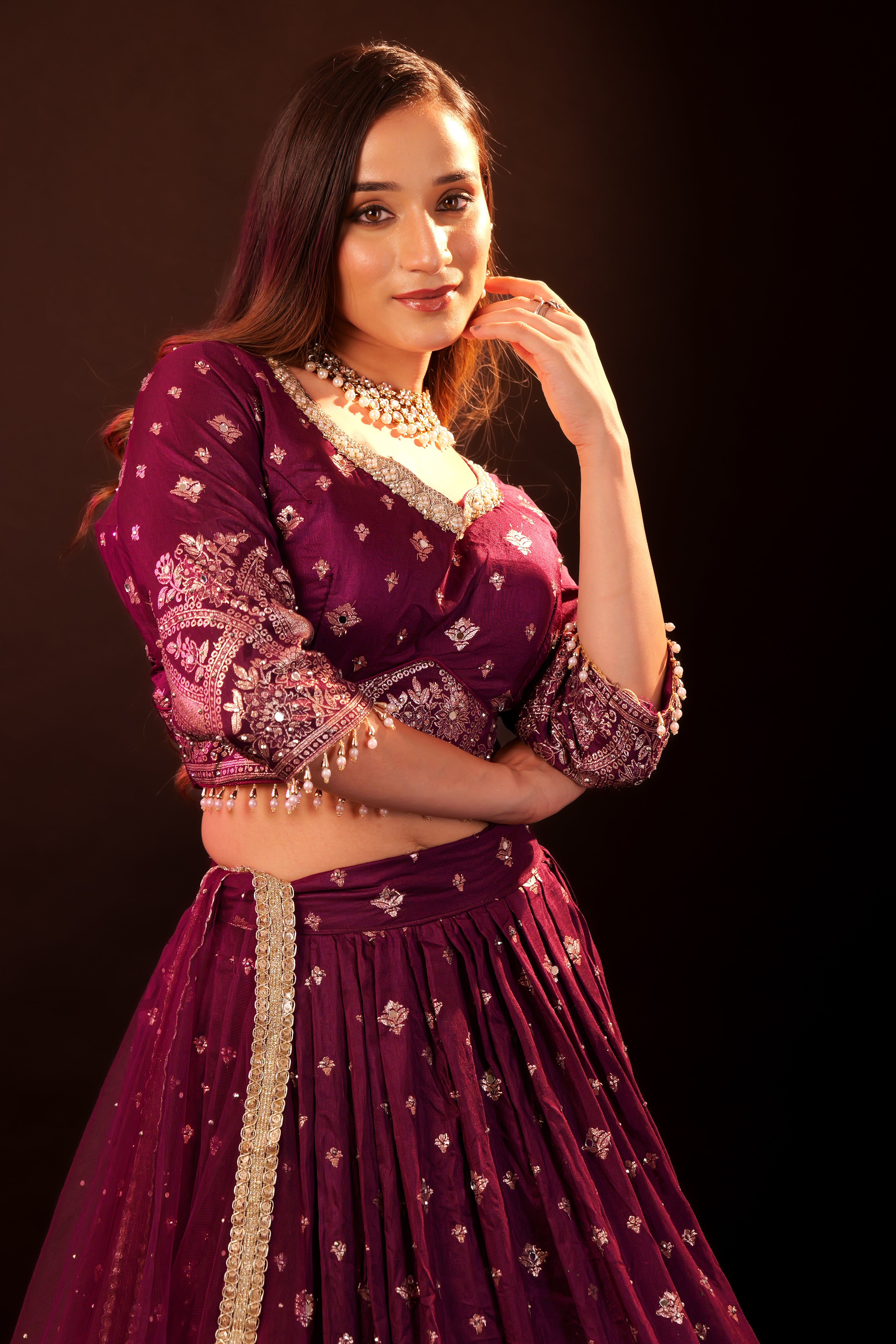 Lehenga 3 piece Set - purple