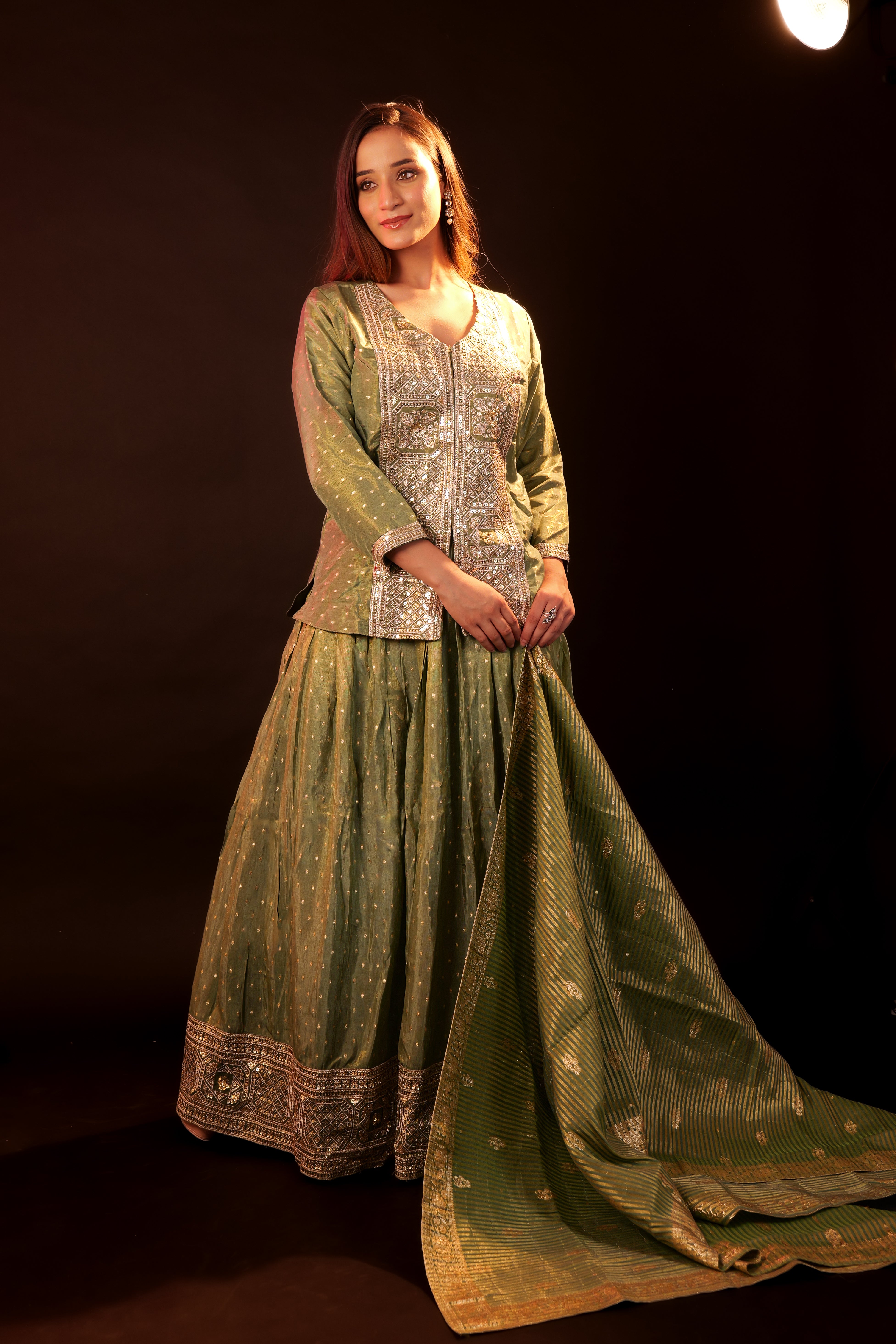 Lehenga 3 piece Set - green