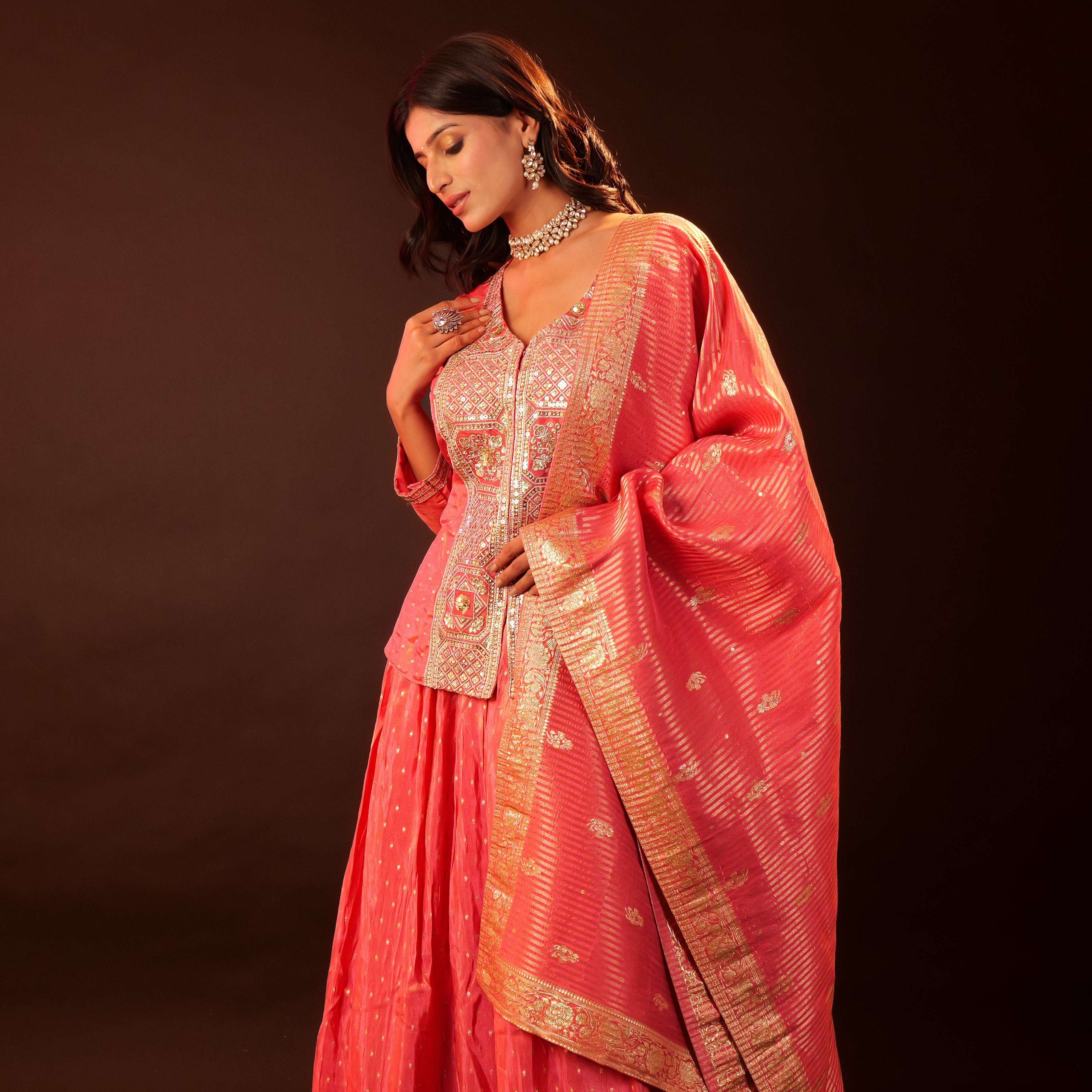 Lehenga 3 piece Set - pink