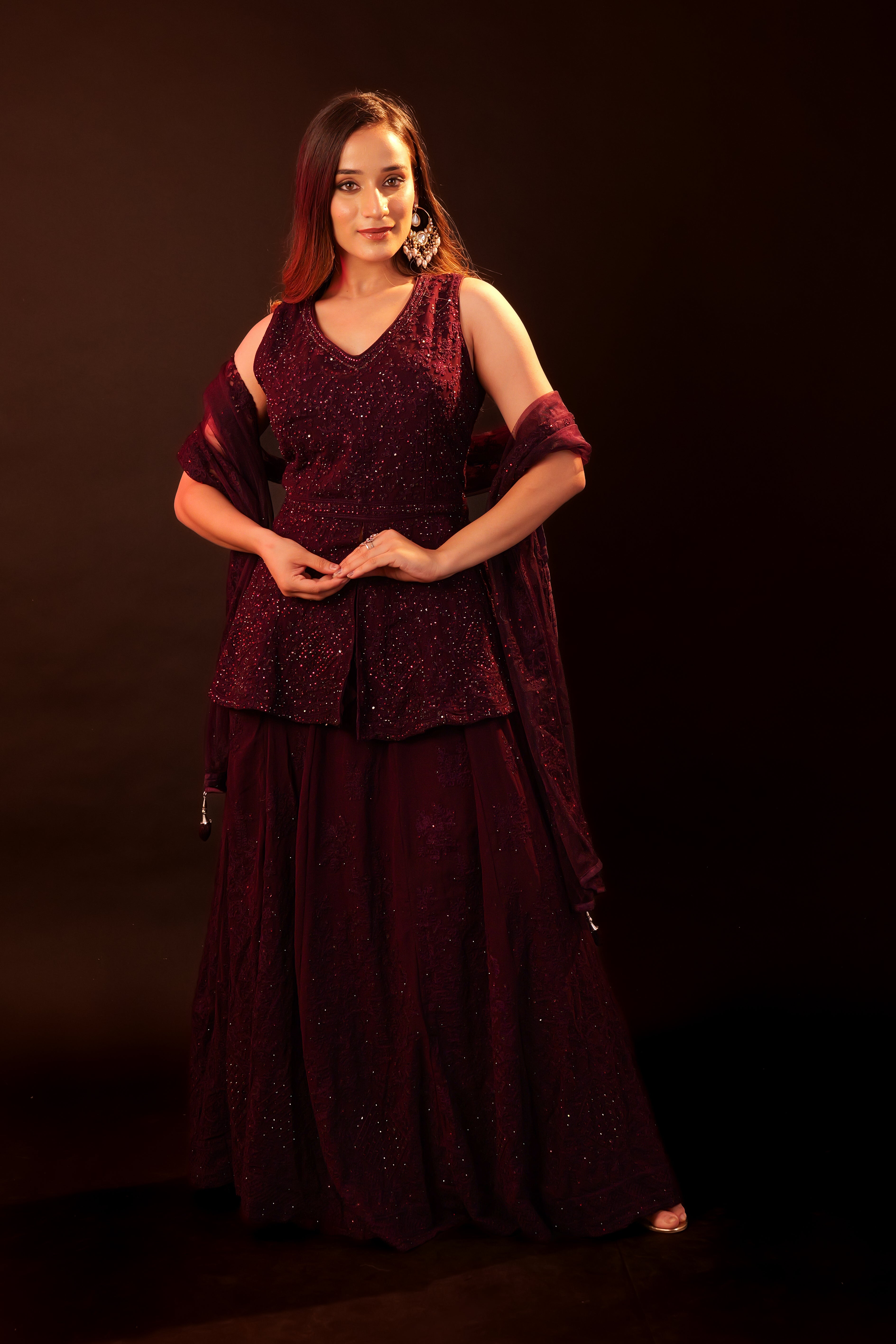 Lehenga 3 piece Set - purple