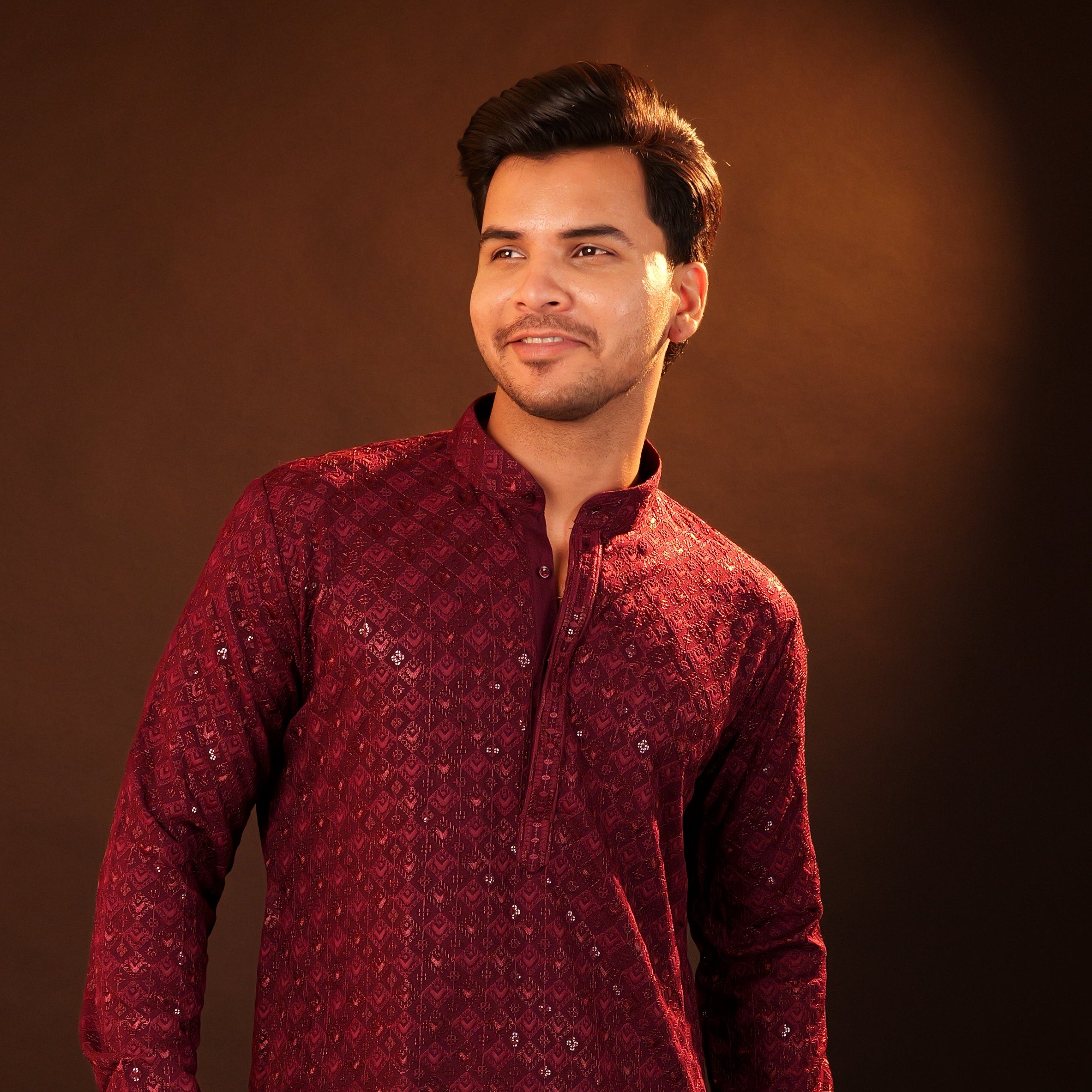 Kurta Pajama Set - Wine