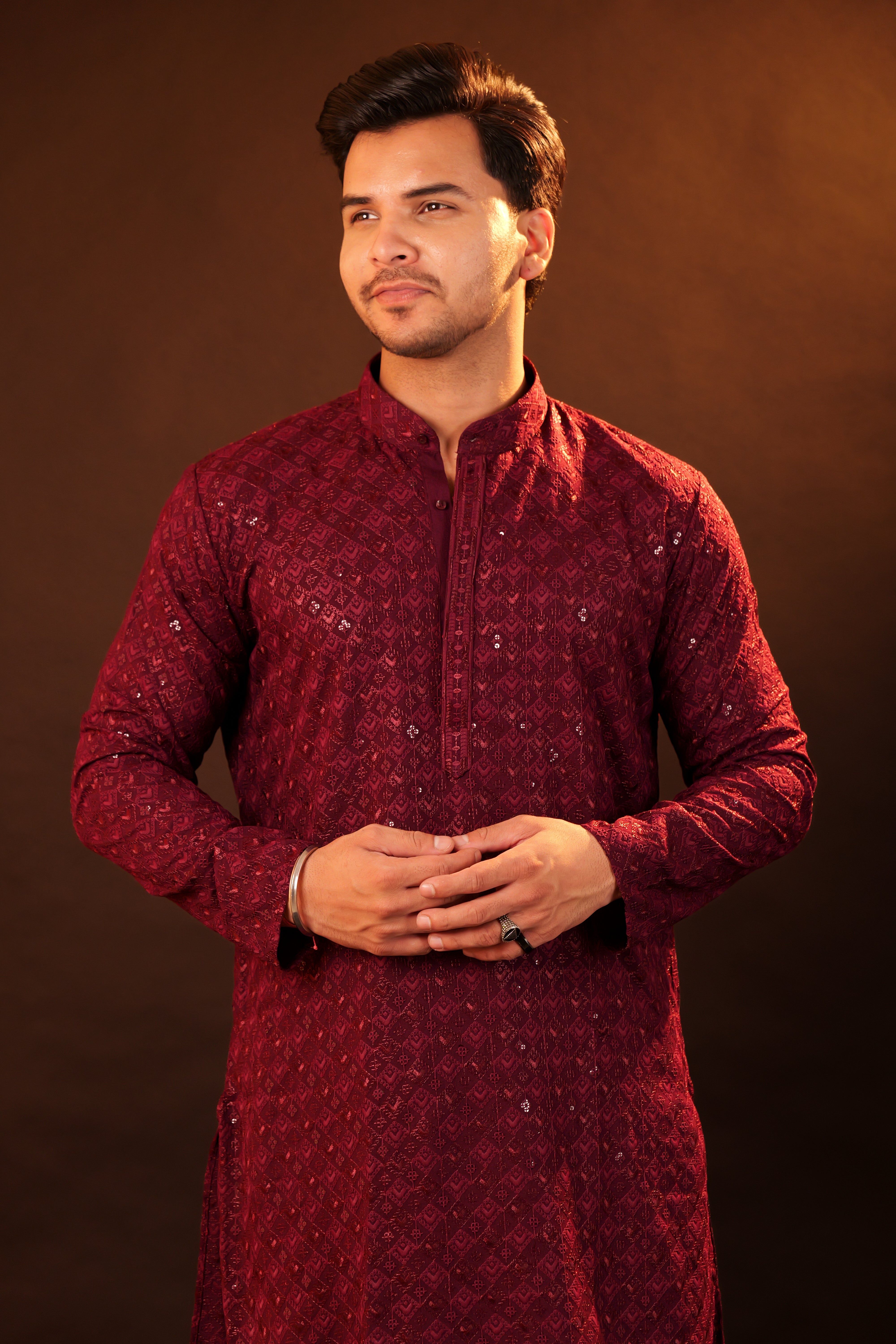 Kurta Pajama Set - Wine