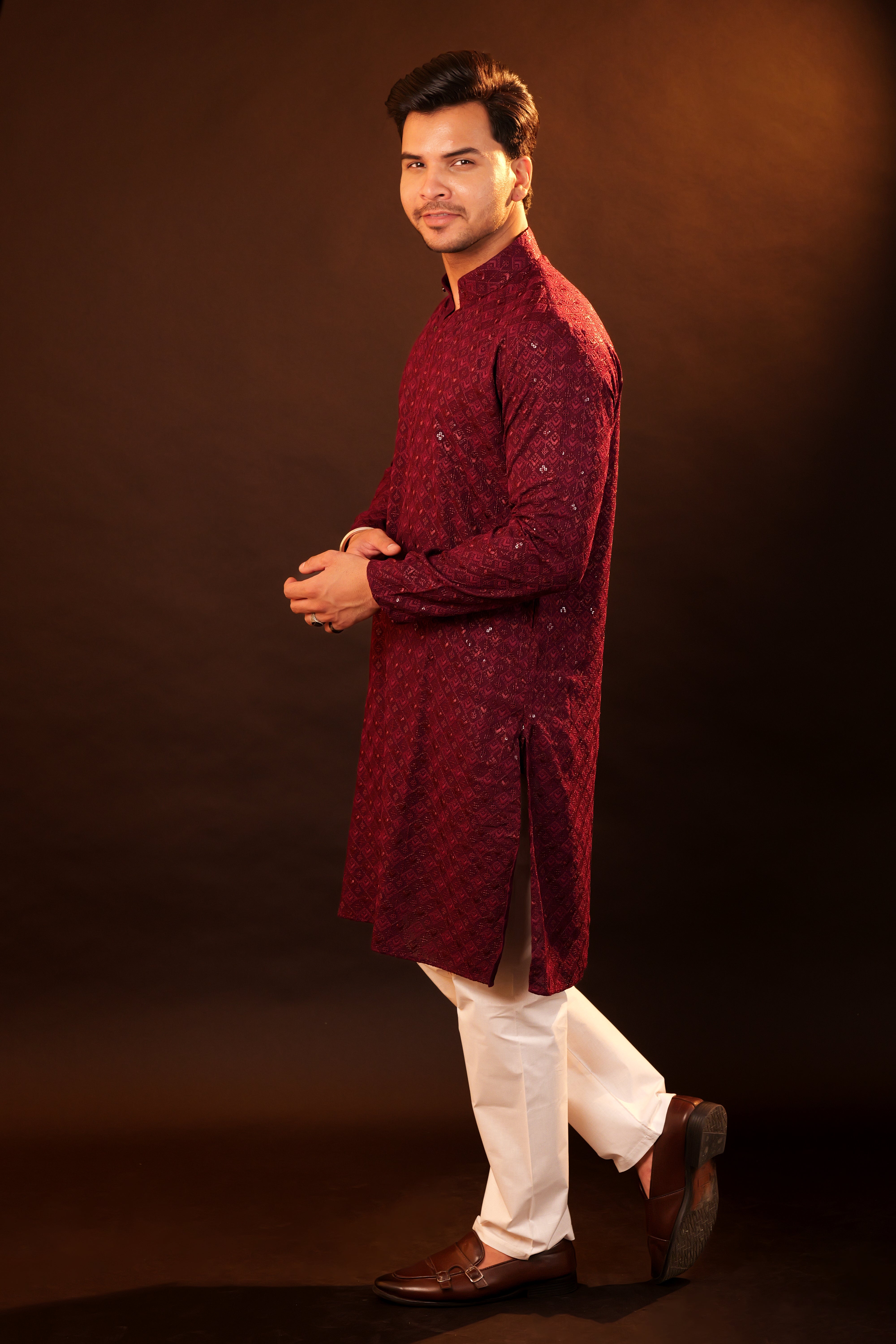 Kurta Pajama Set - Wine