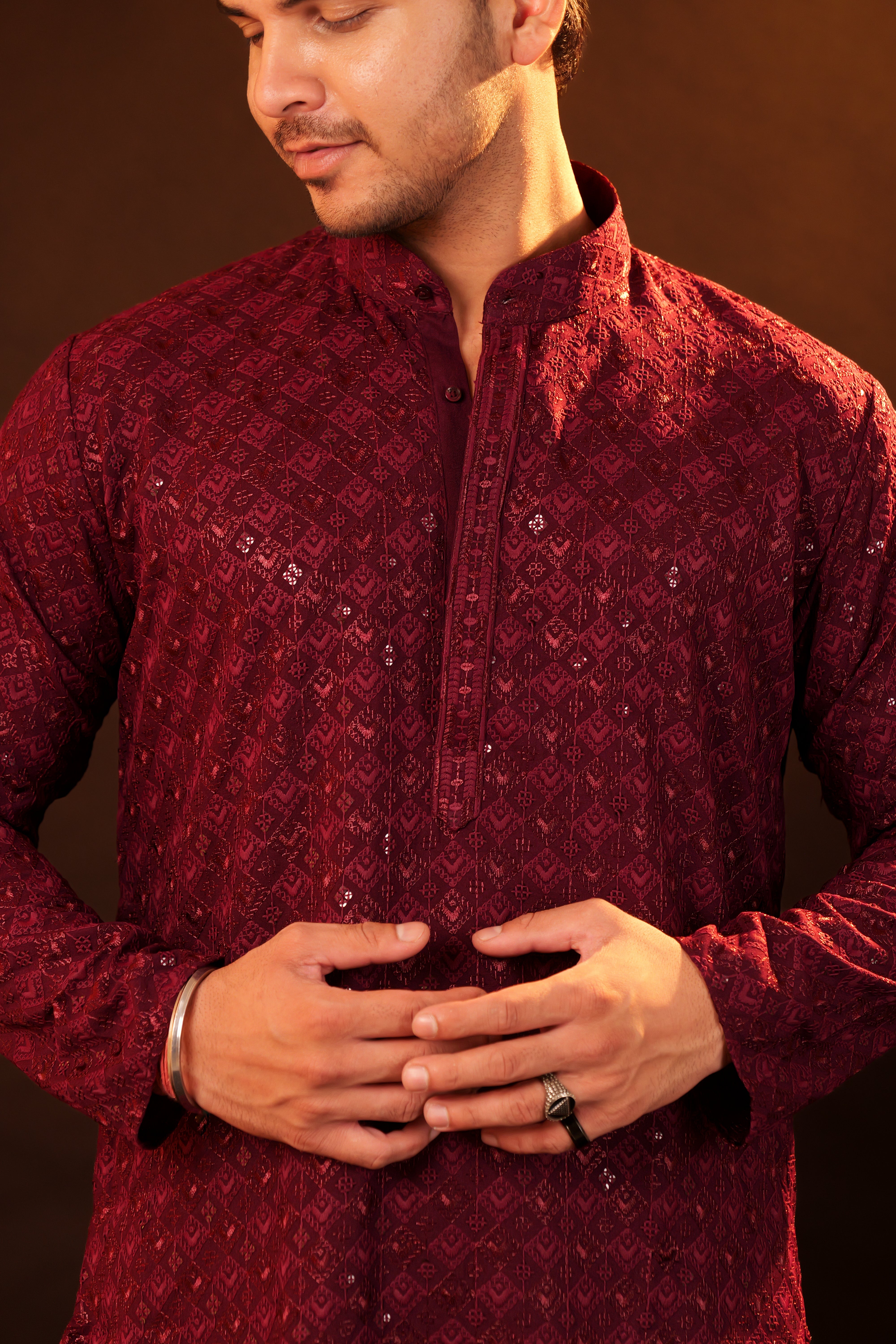 Kurta Pajama Set - Wine