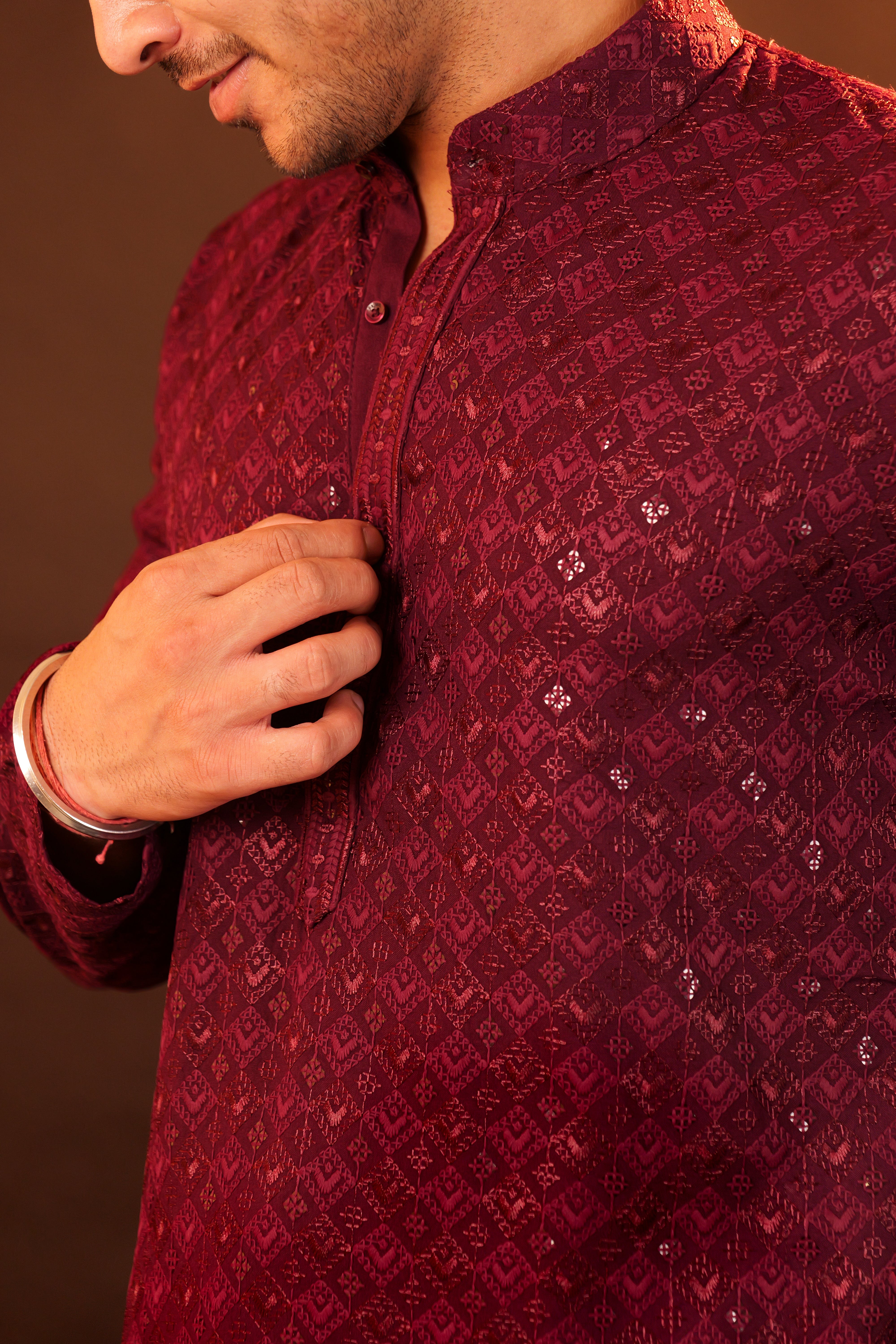 Kurta Pajama Set - Wine