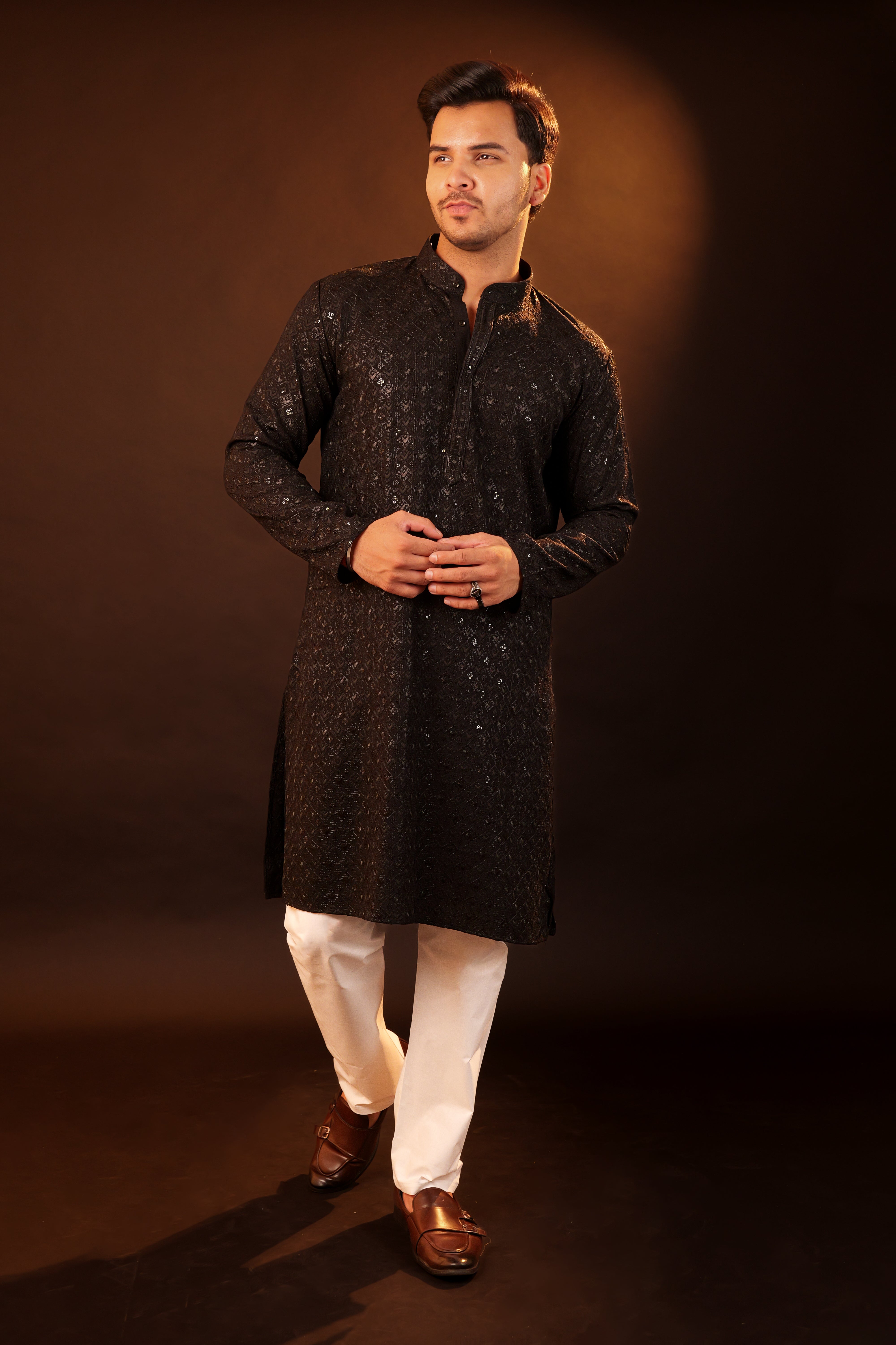 Kurta Pajama Set - black