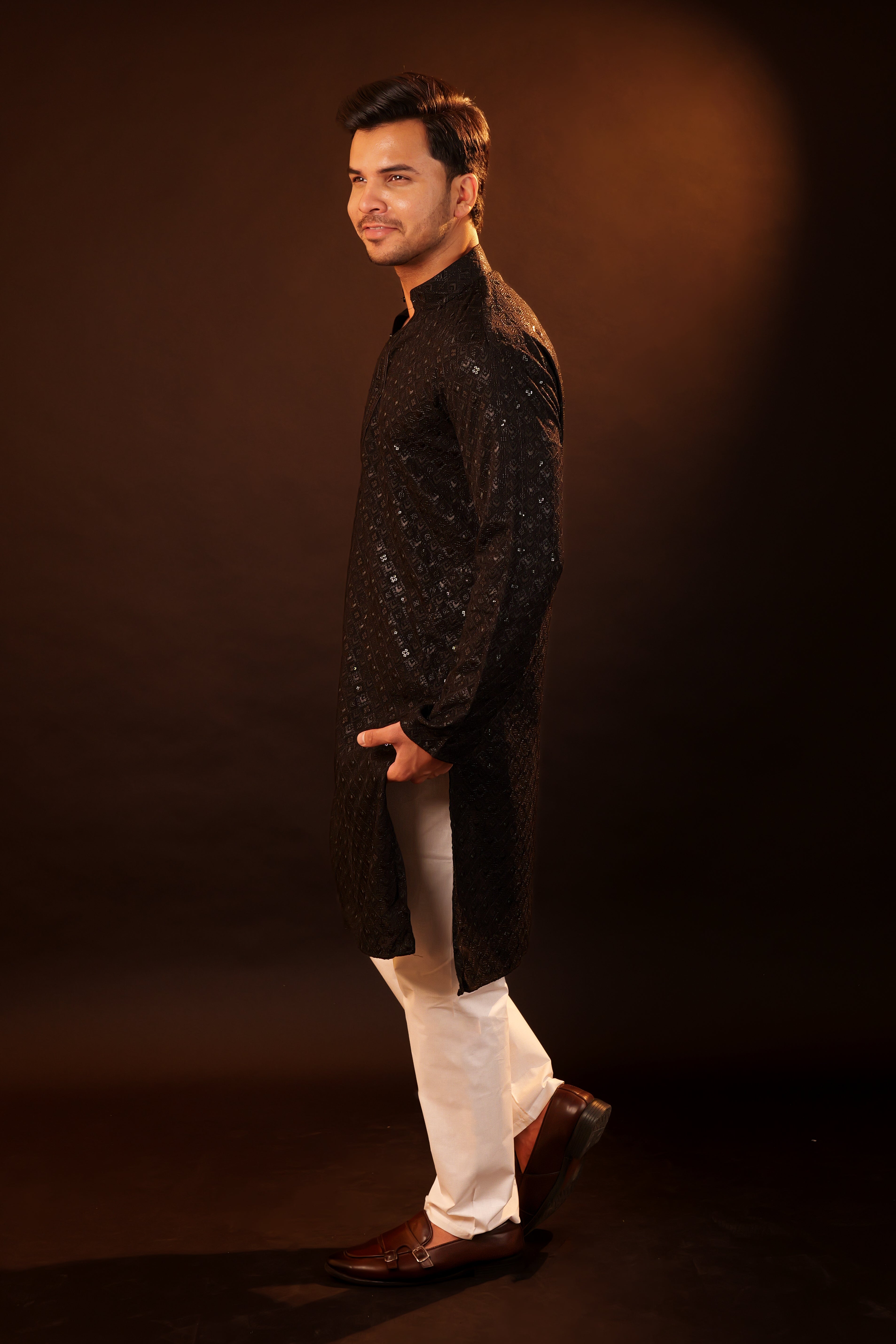 Kurta Pajama Set - black