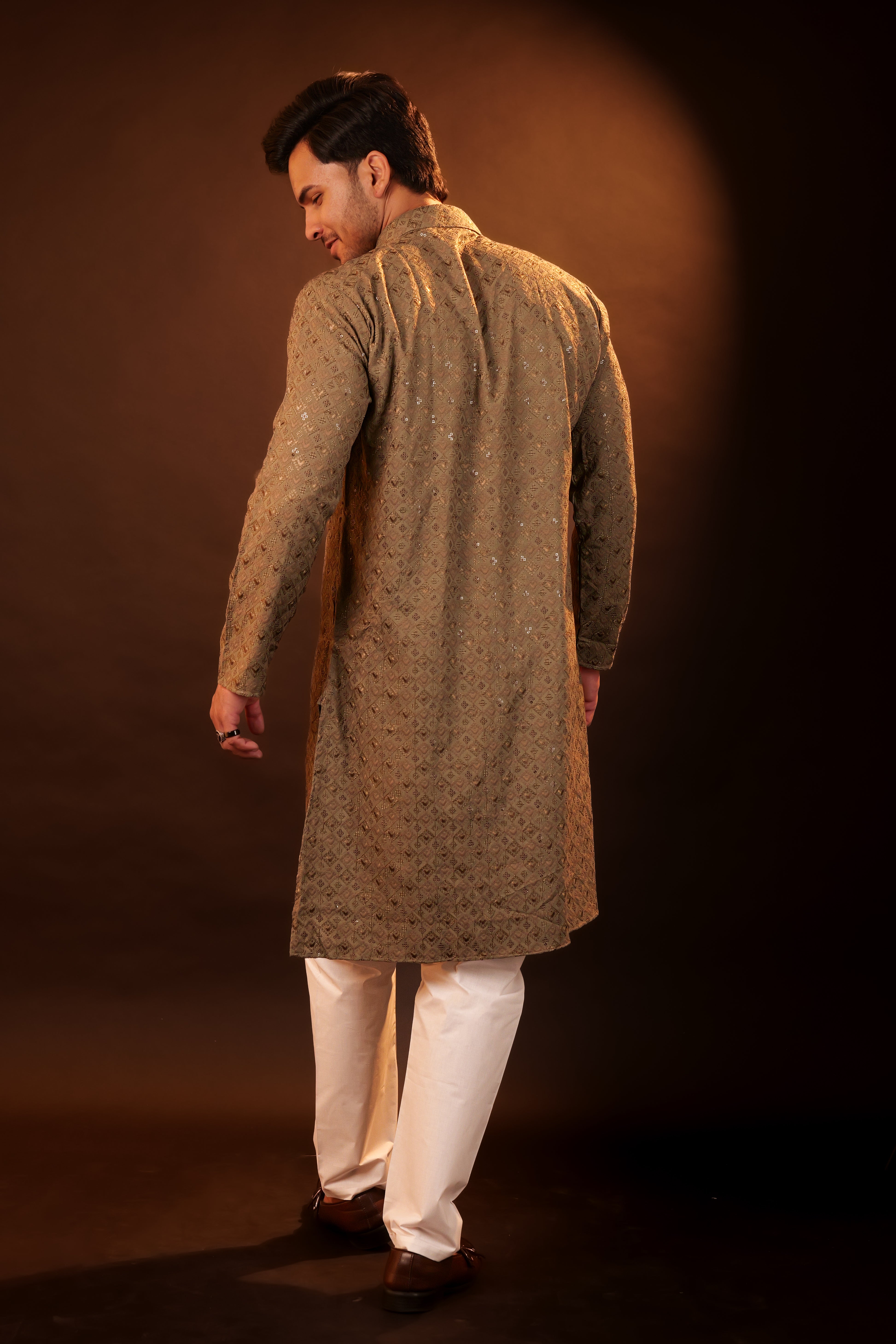 Kurta Pajama Set - grey brown