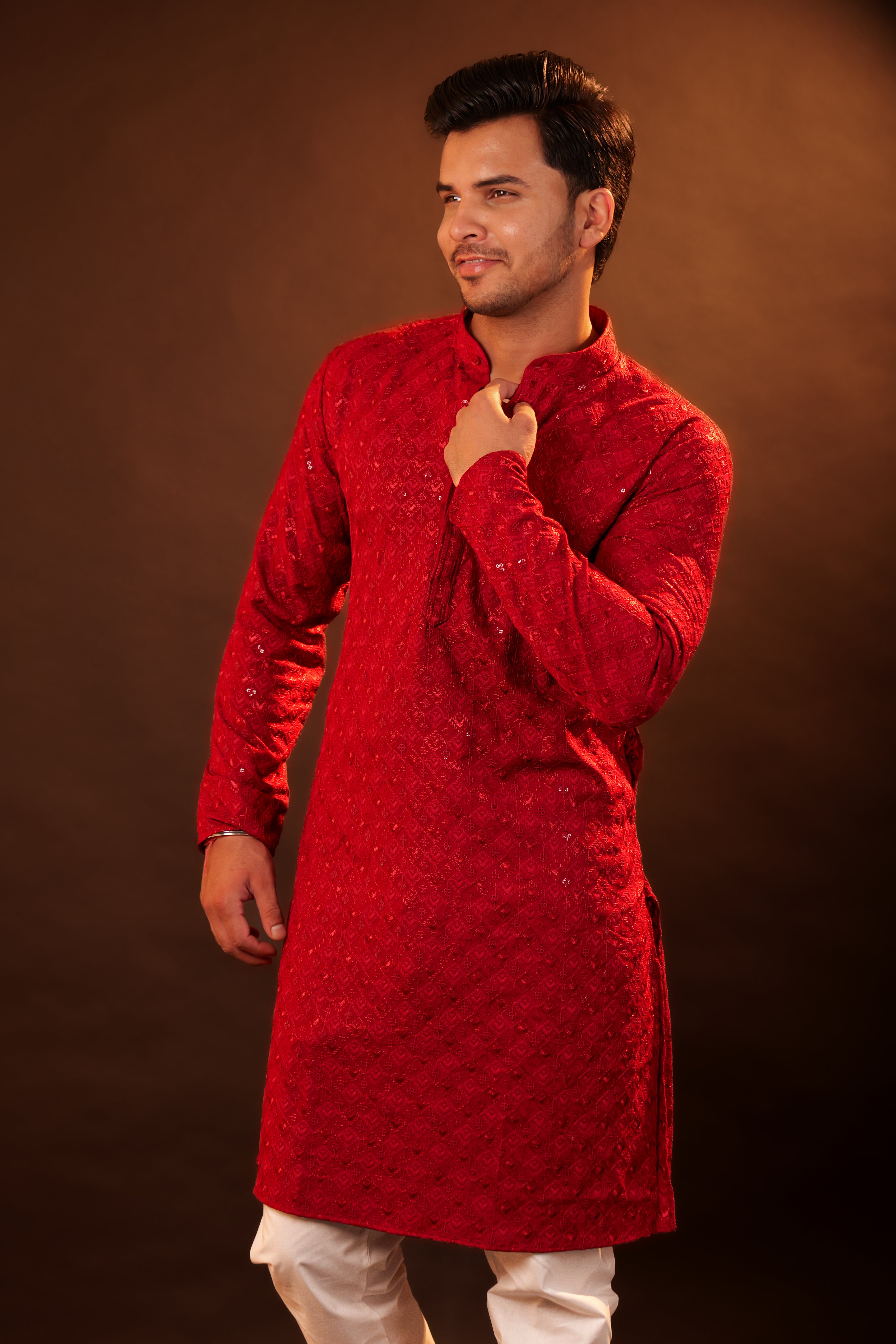 Kurta Pajama Set - red