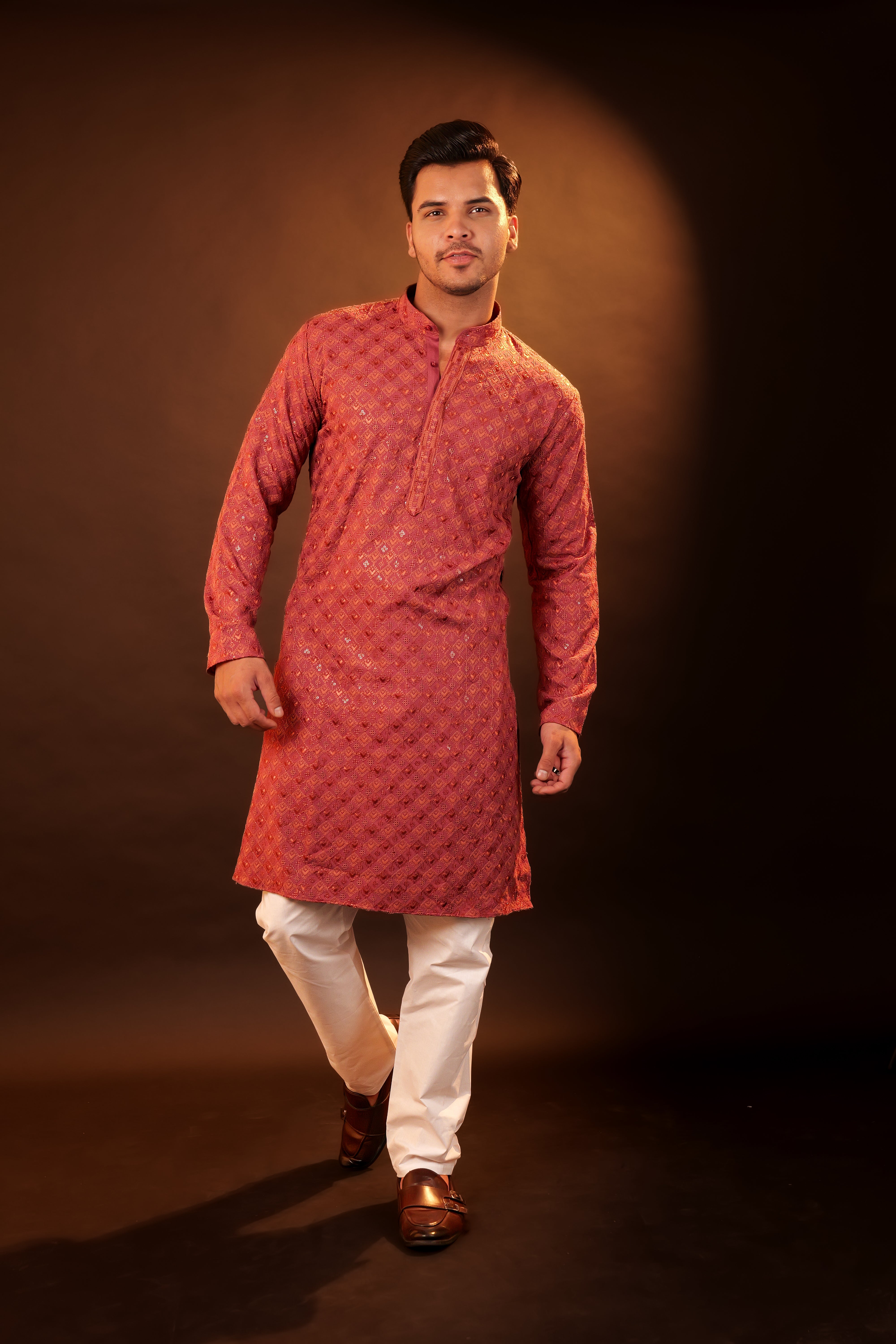 Kurta Pajama Set - peach