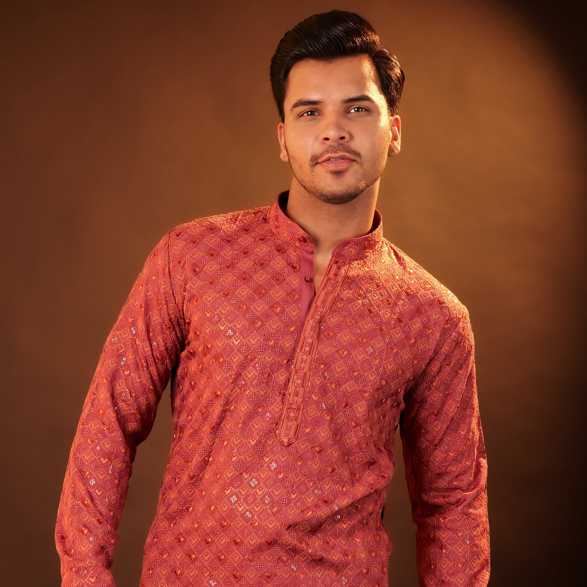 Kurta Pajama Set - peach