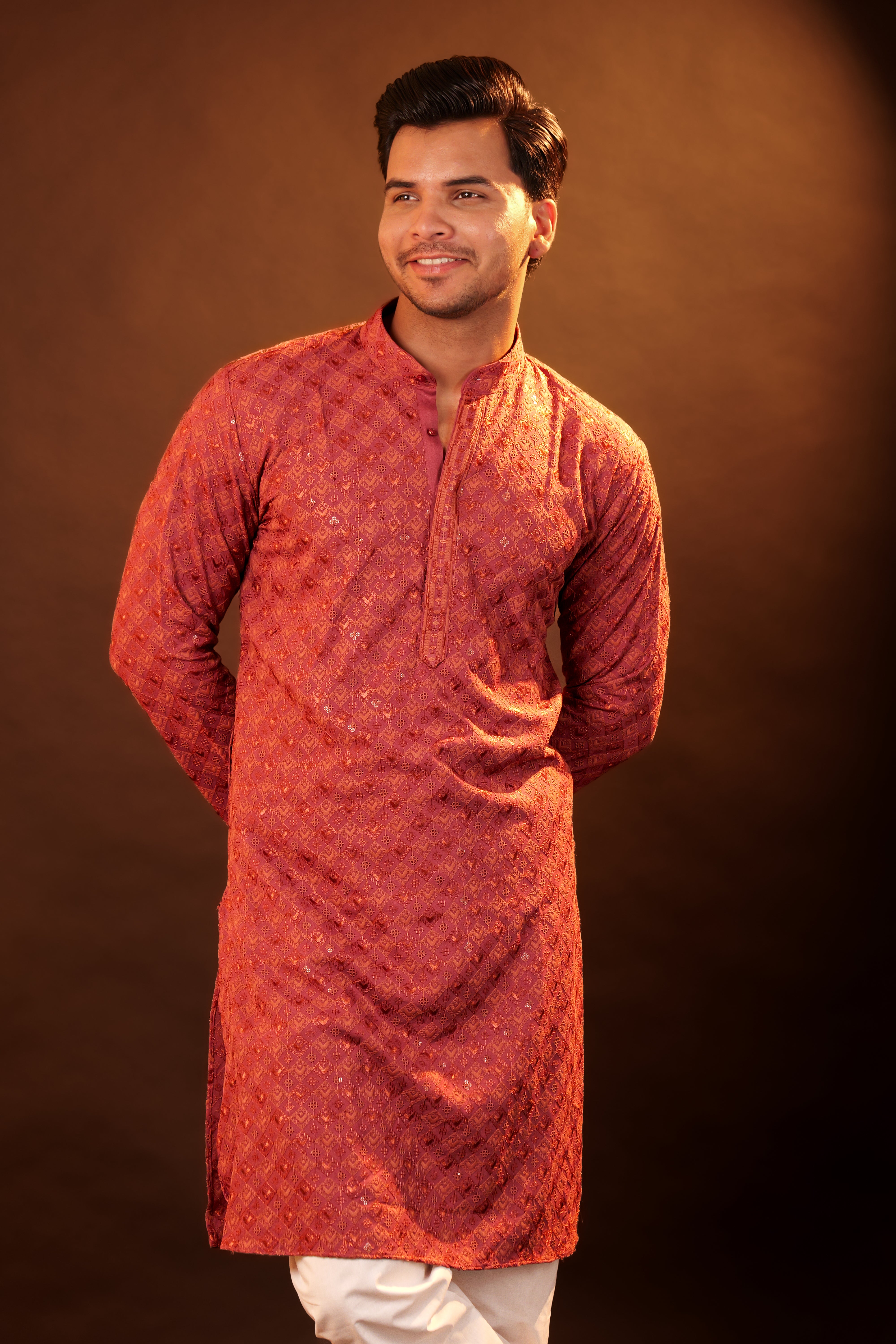 Kurta Pajama Set - peach