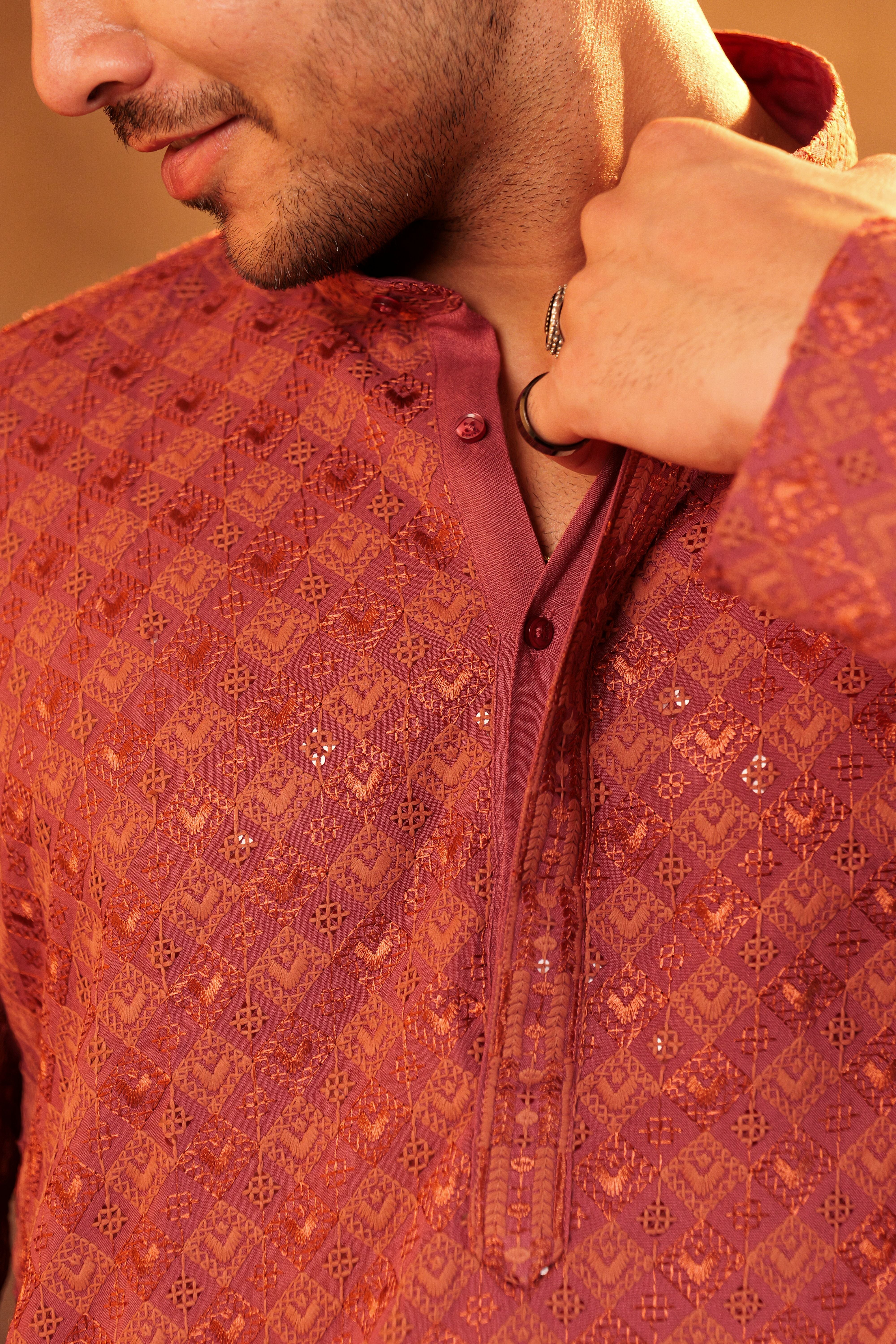 Kurta Pajama Set - peach