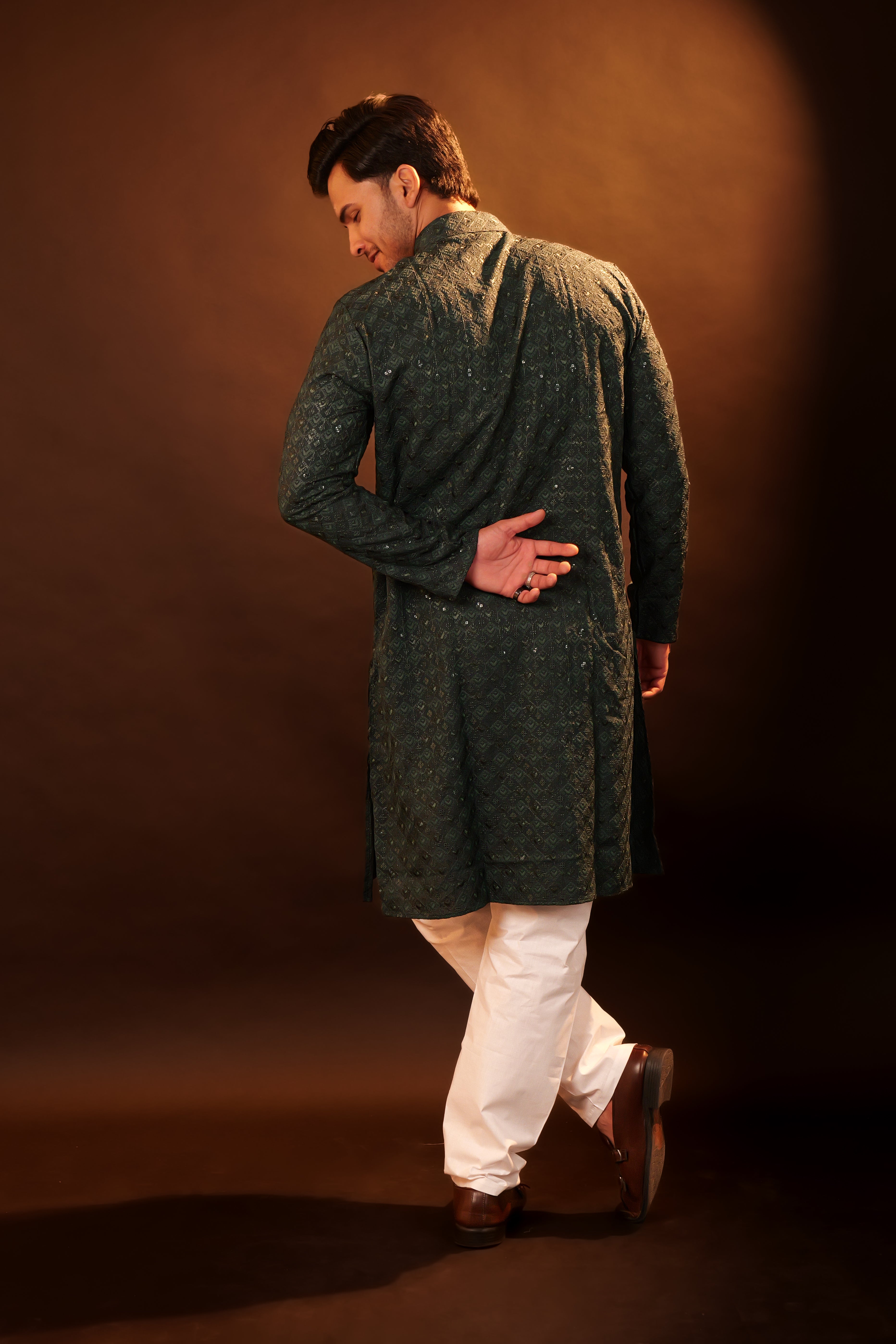 Kurta Pajama Set - bottle green