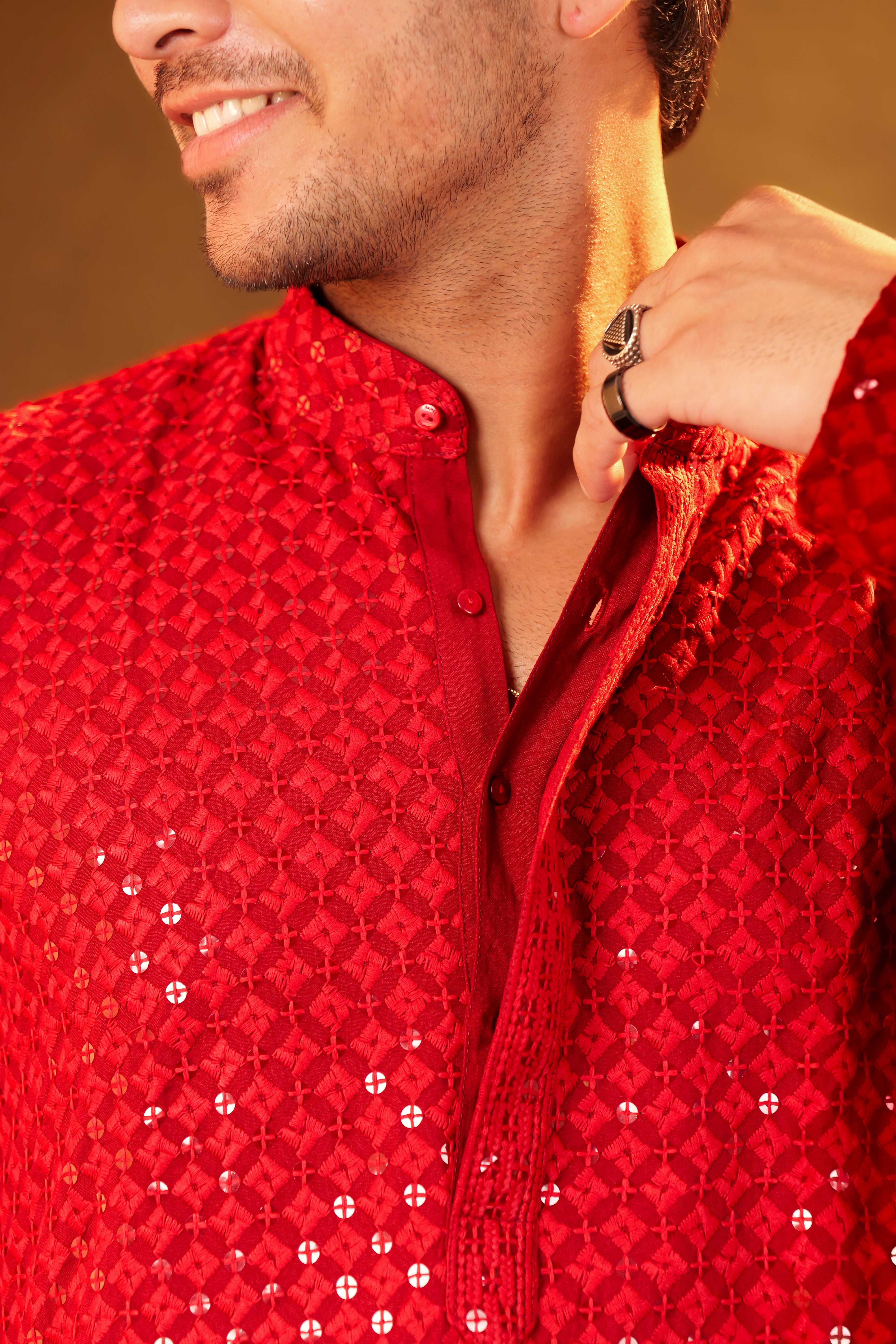 Kurta Pajama Set - Red