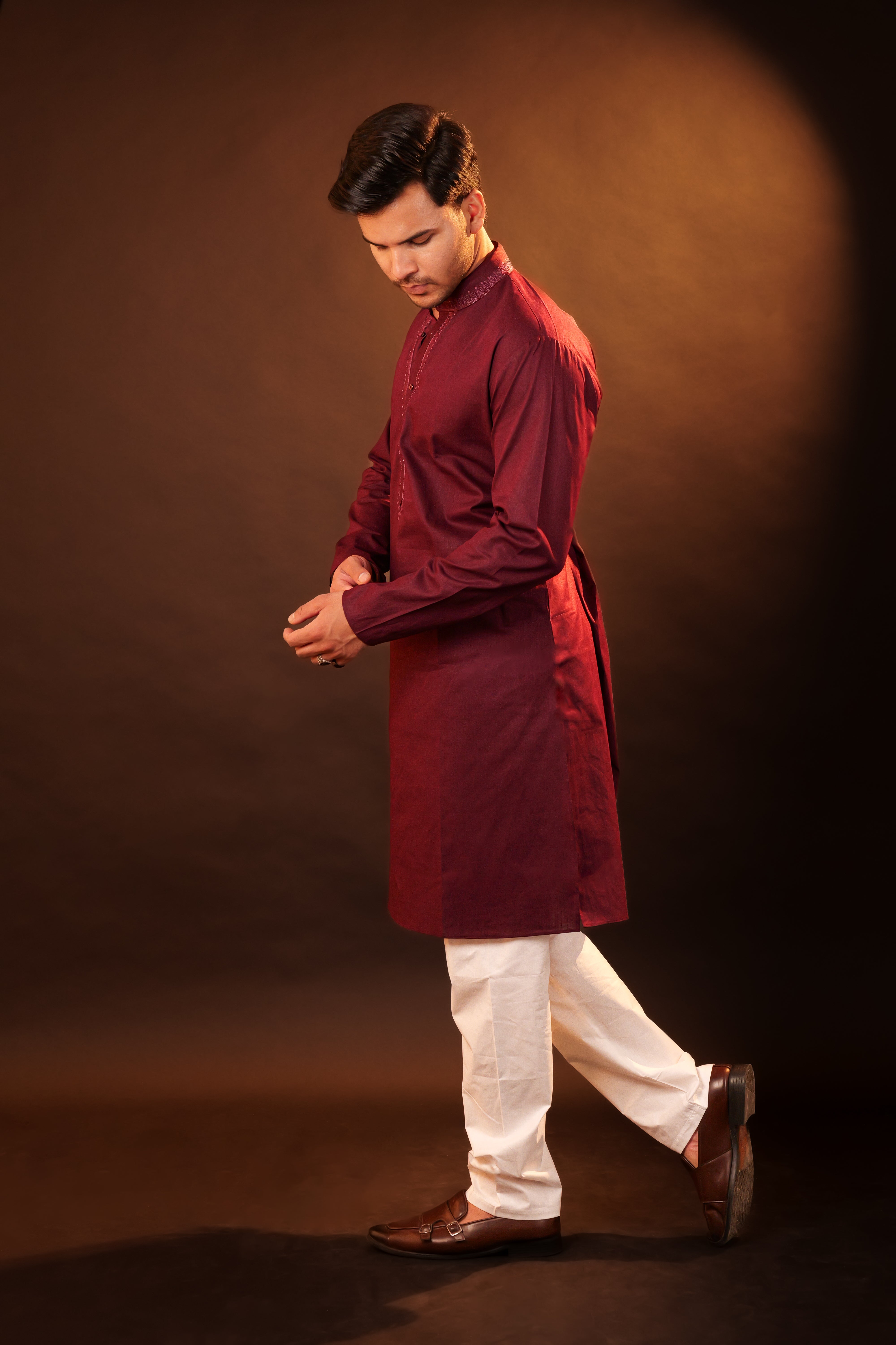 Kurta Pajama Set - Wine