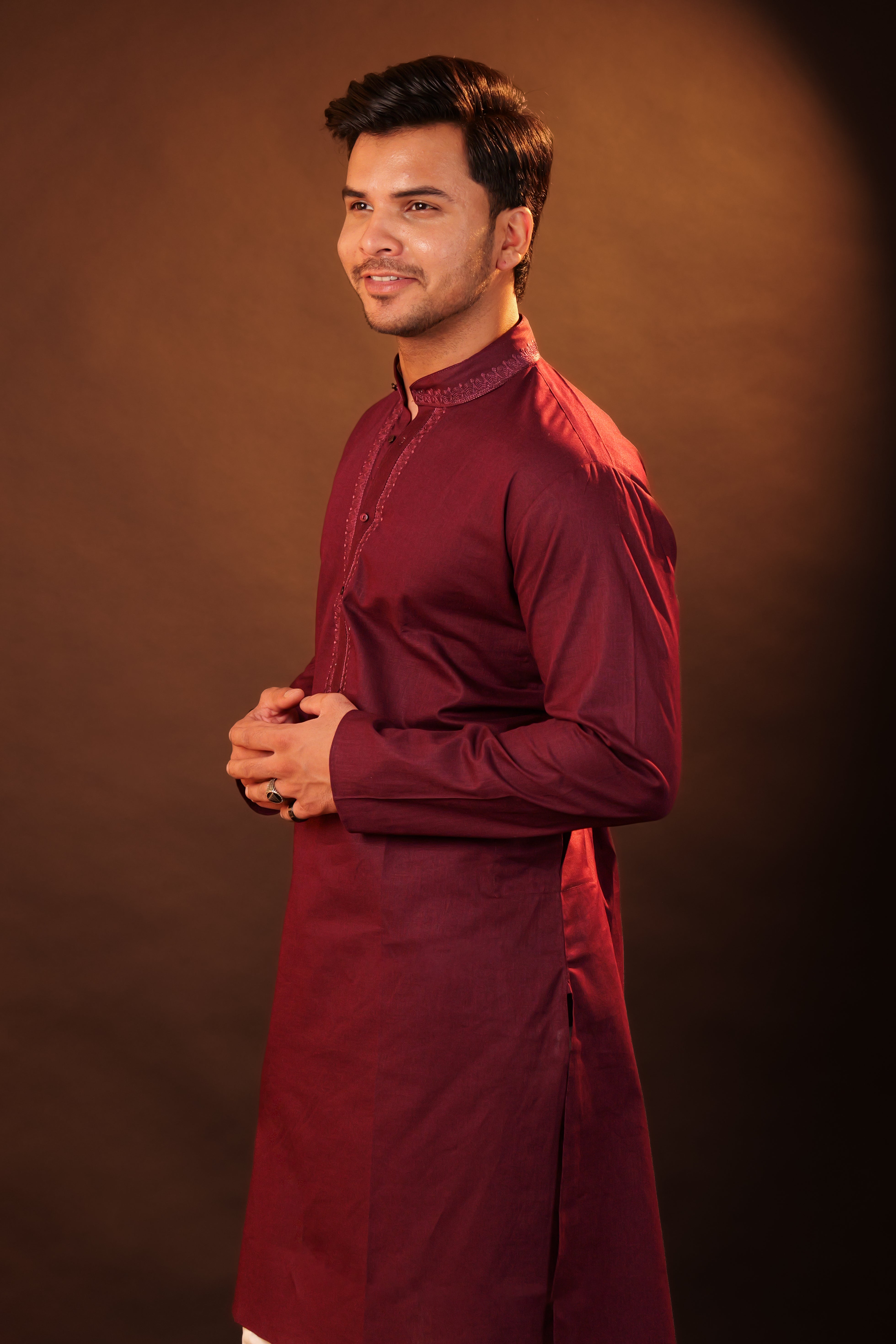 Kurta Pajama Set - Wine