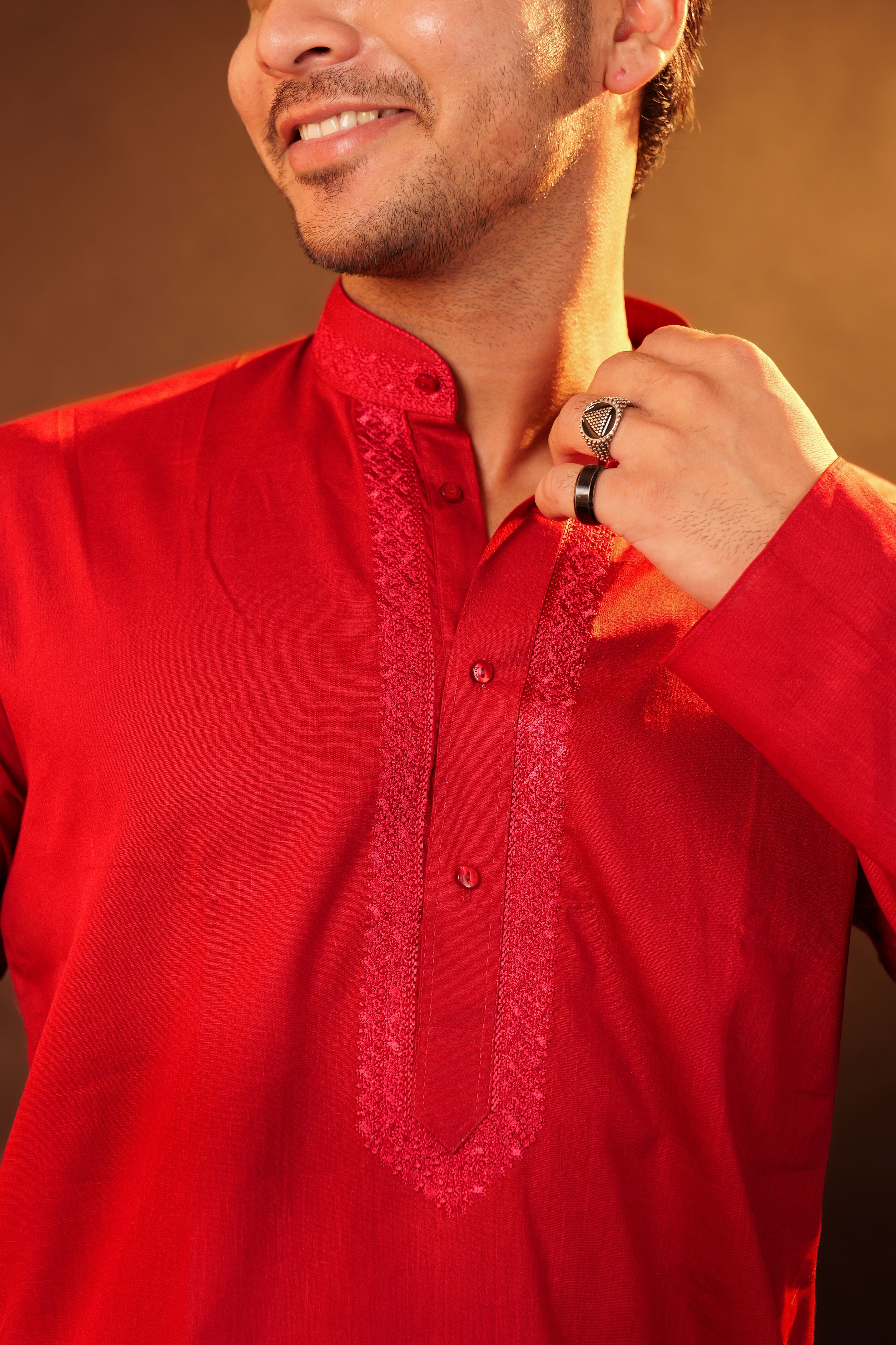 Kurta Pajama Set - red