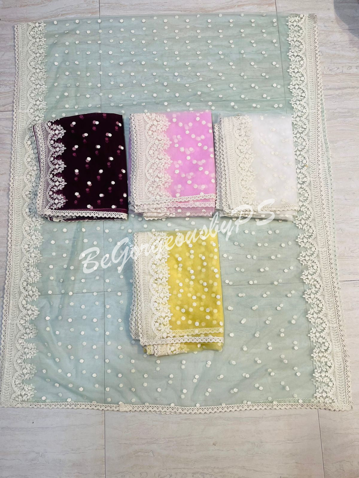 DUPATTA NET CHIKANKARI - 19