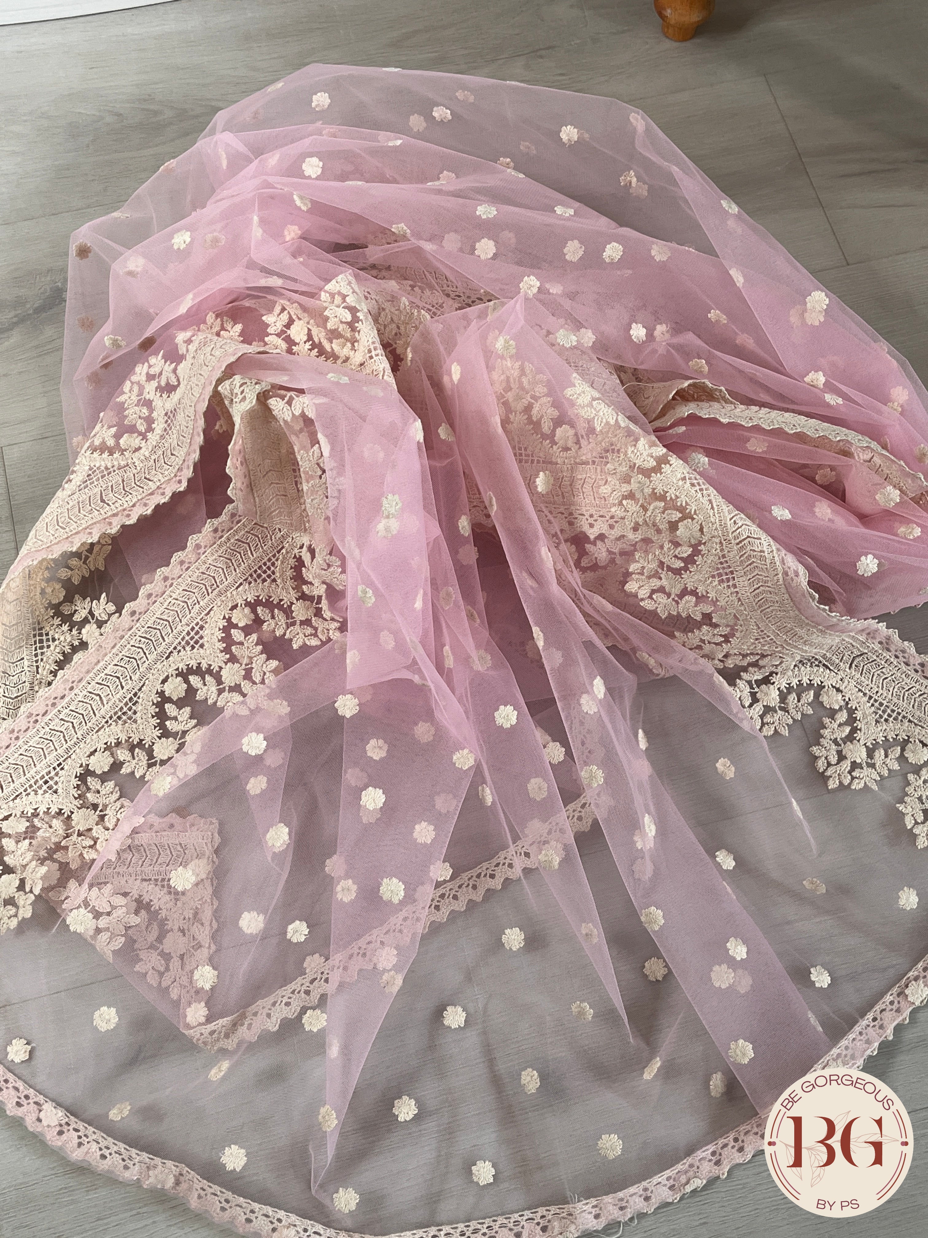 DUPATTA NET CHIKANKARI - 19