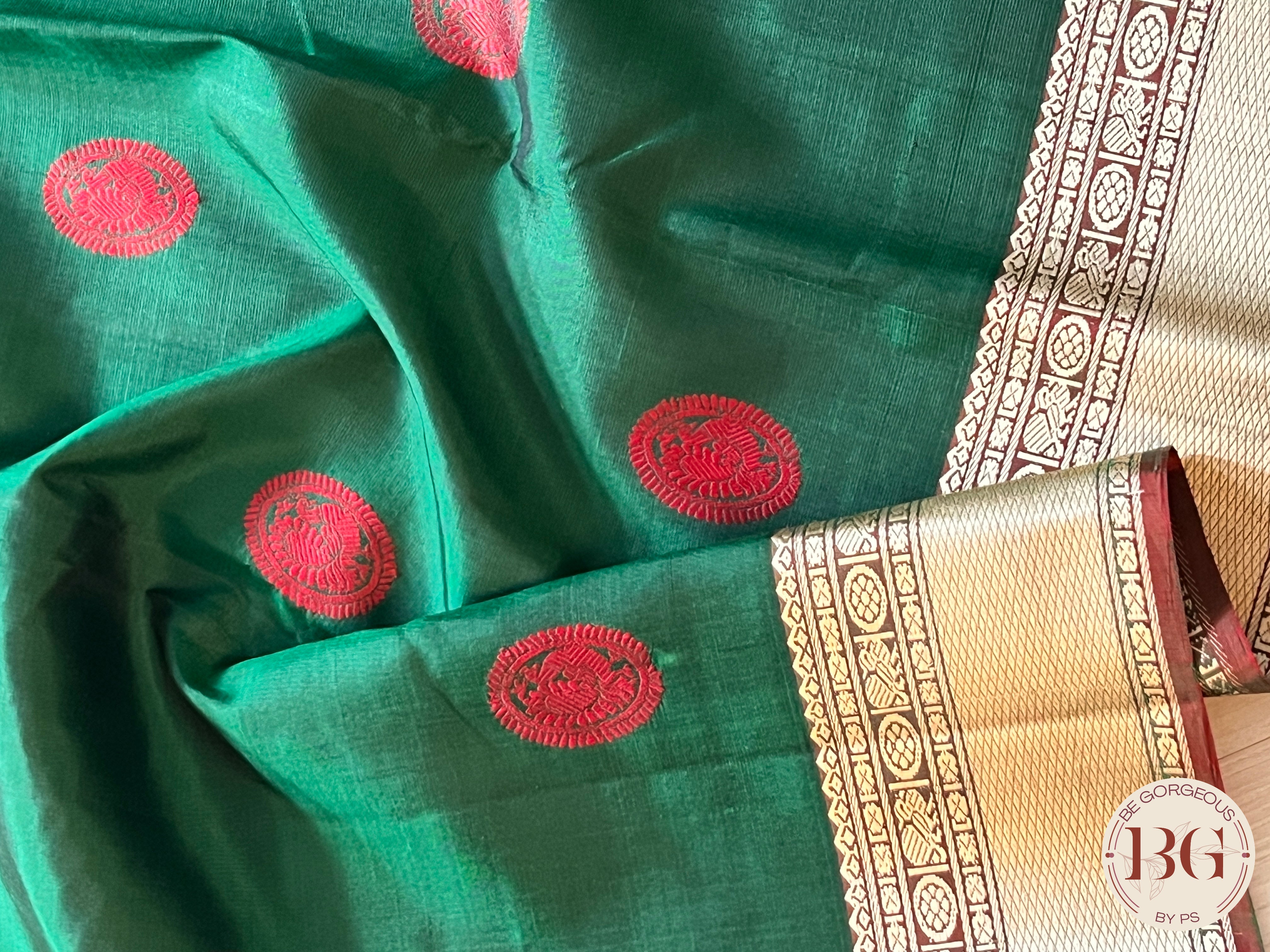 KANJEEVARAM PURE SILK KANJEEVARAM BOTTLE GREEN SA-KAN-PUR-BO409