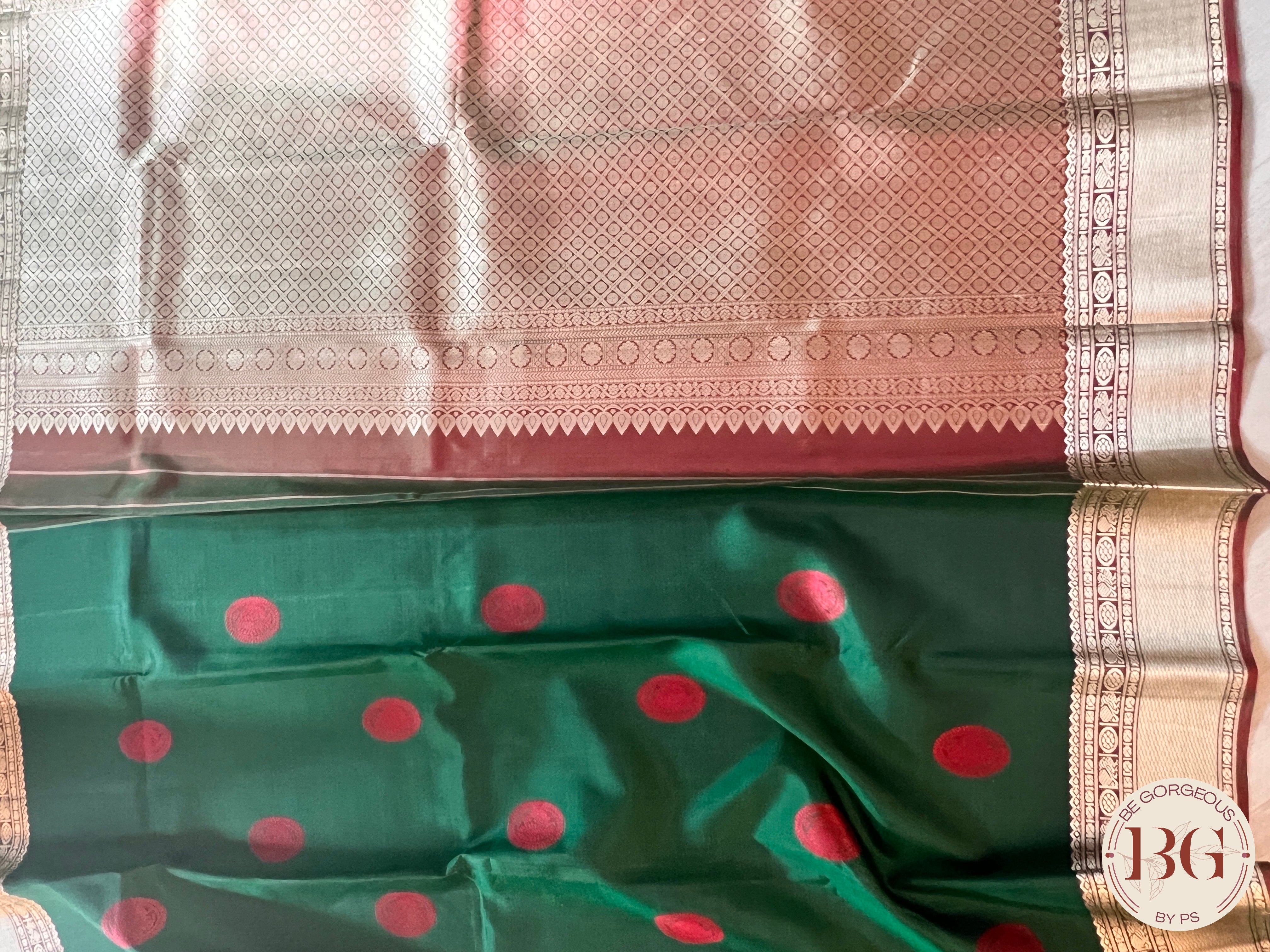 KANJEEVARAM PURE SILK KANJEEVARAM BOTTLE GREEN SA-KAN-PUR-BO409