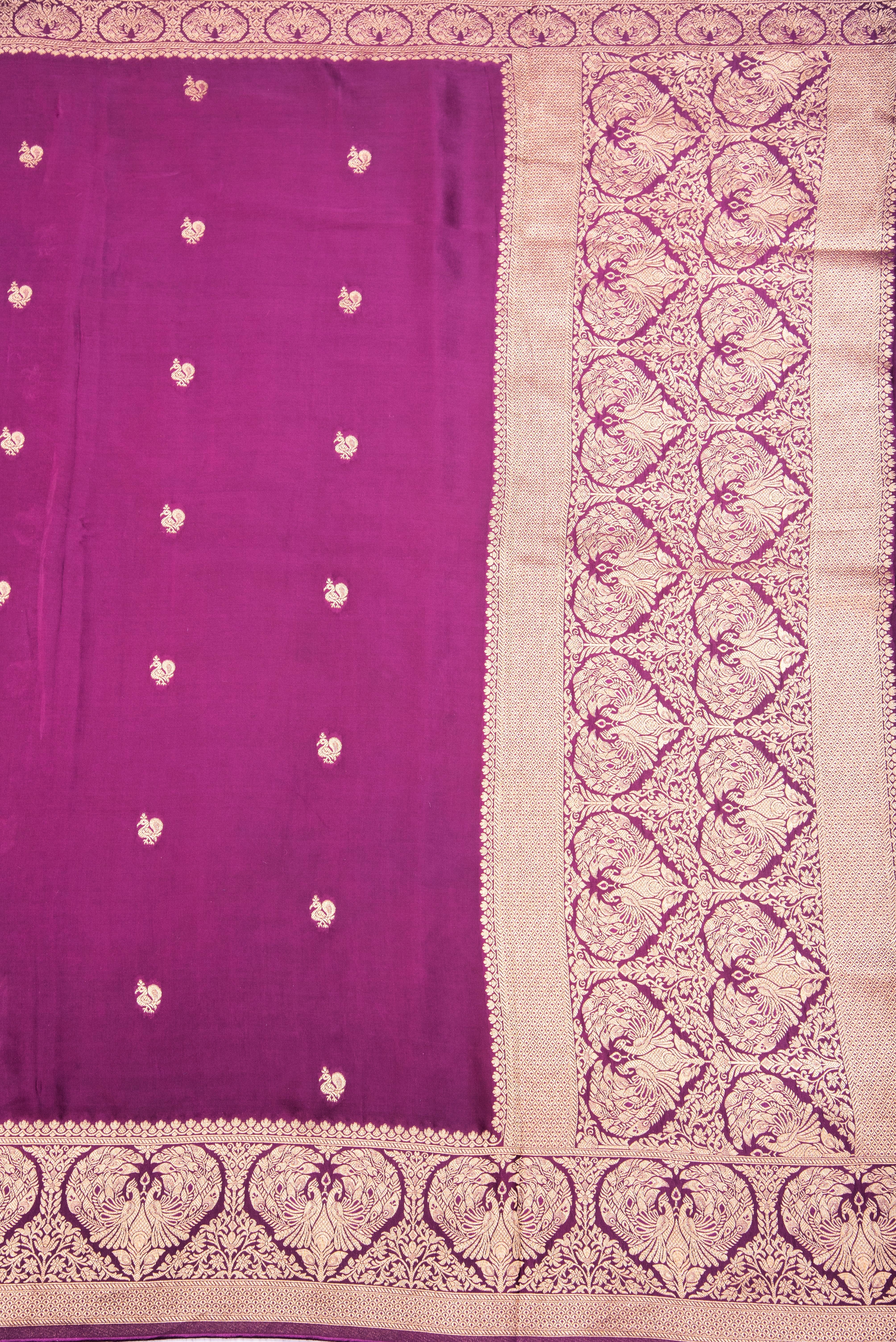 Mashru Silk with weaving - wine