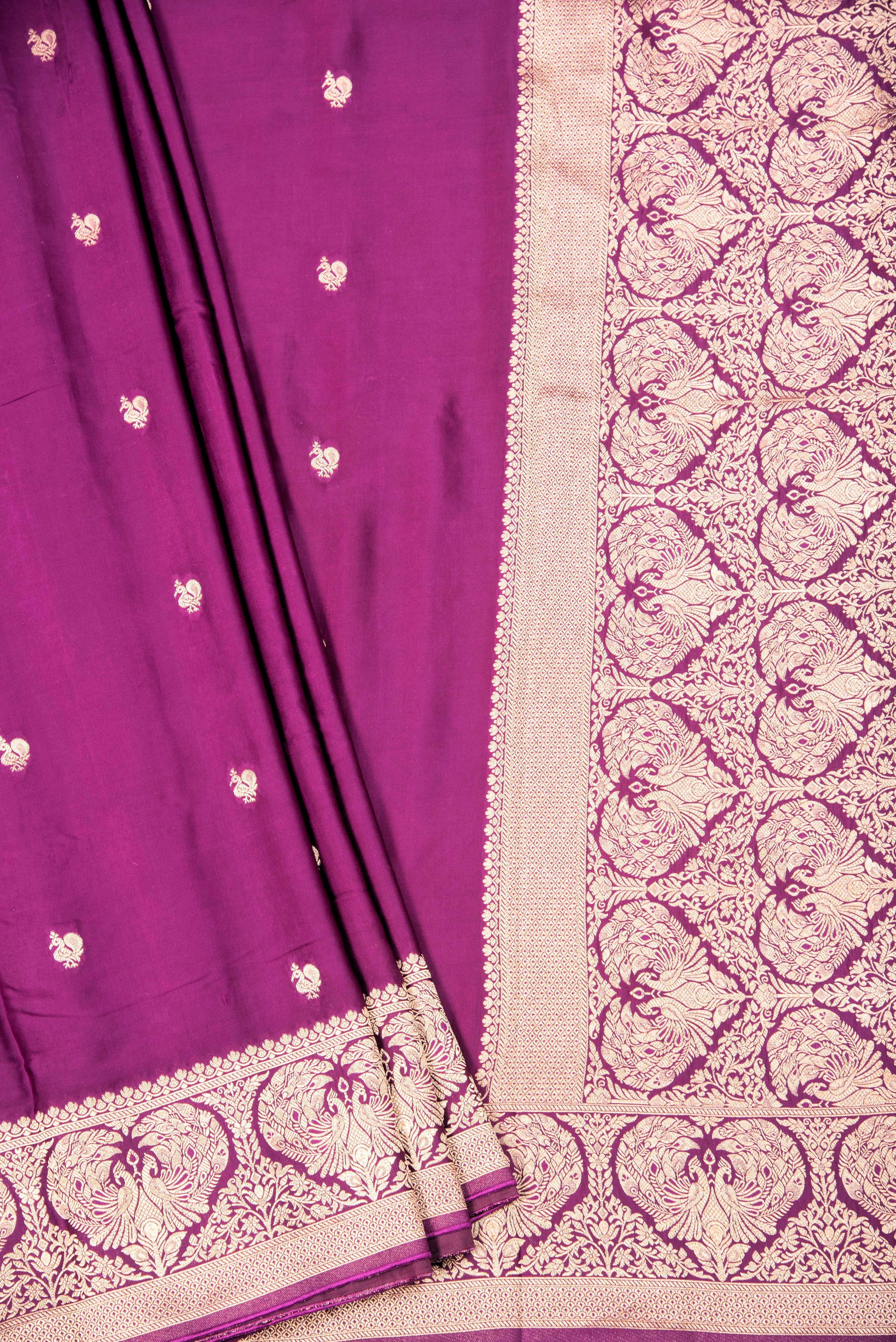 Mashru Silk with weaving - wine