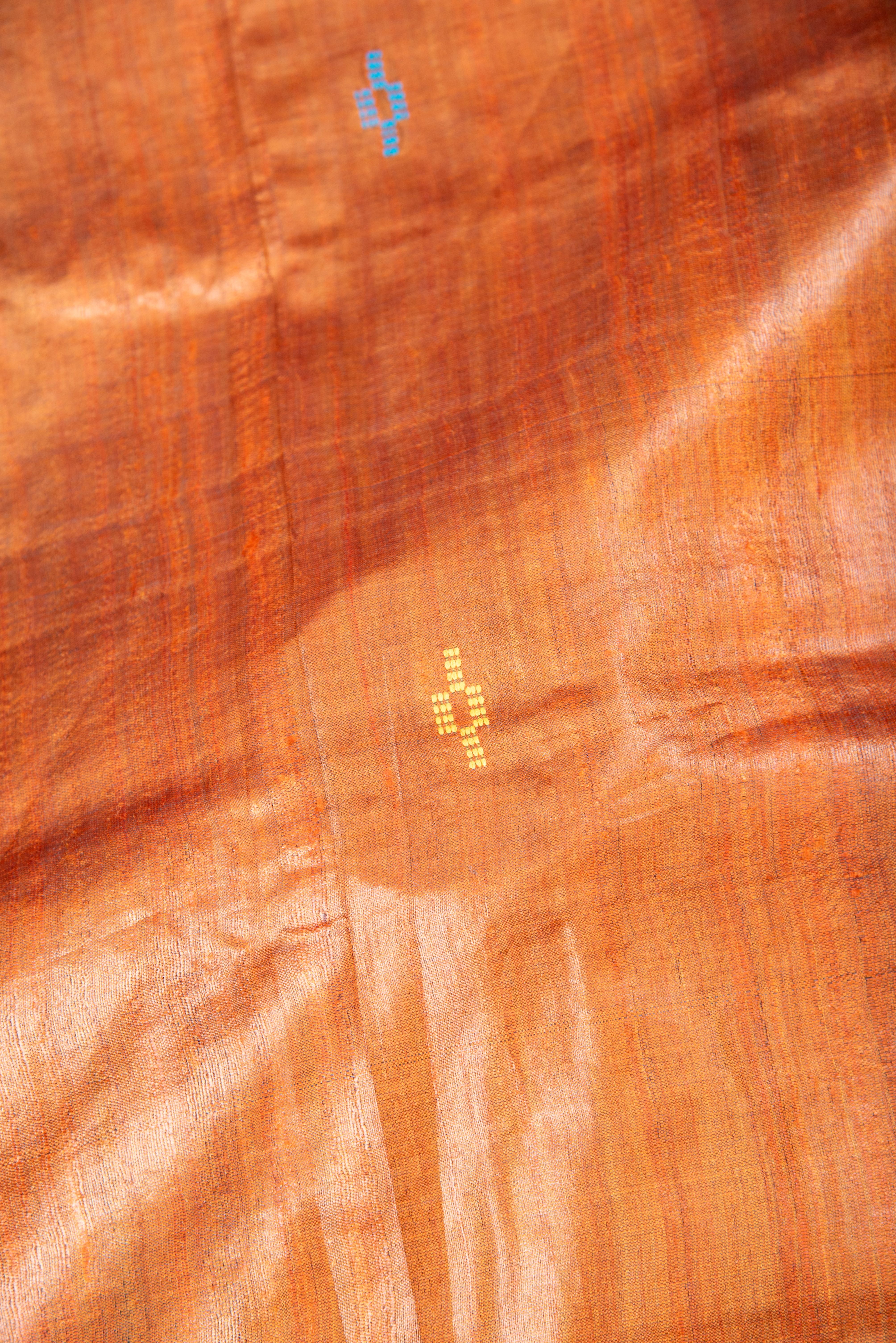 Gopalpur Pure Odisha Handloom tussar Silk Saree - Metallic golden yellow color