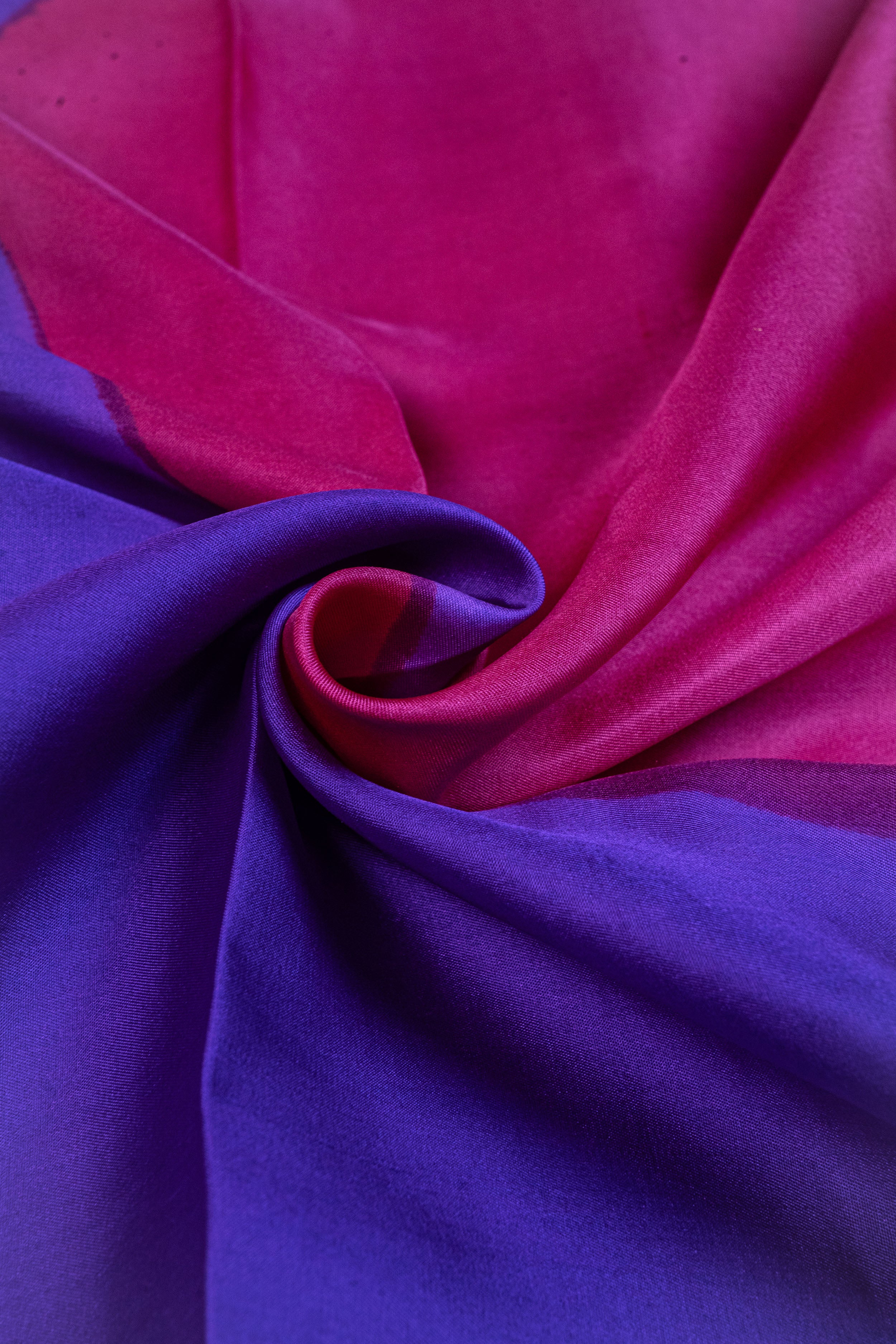 Banarasi Mashru Silk Circle Dye Saree - purple