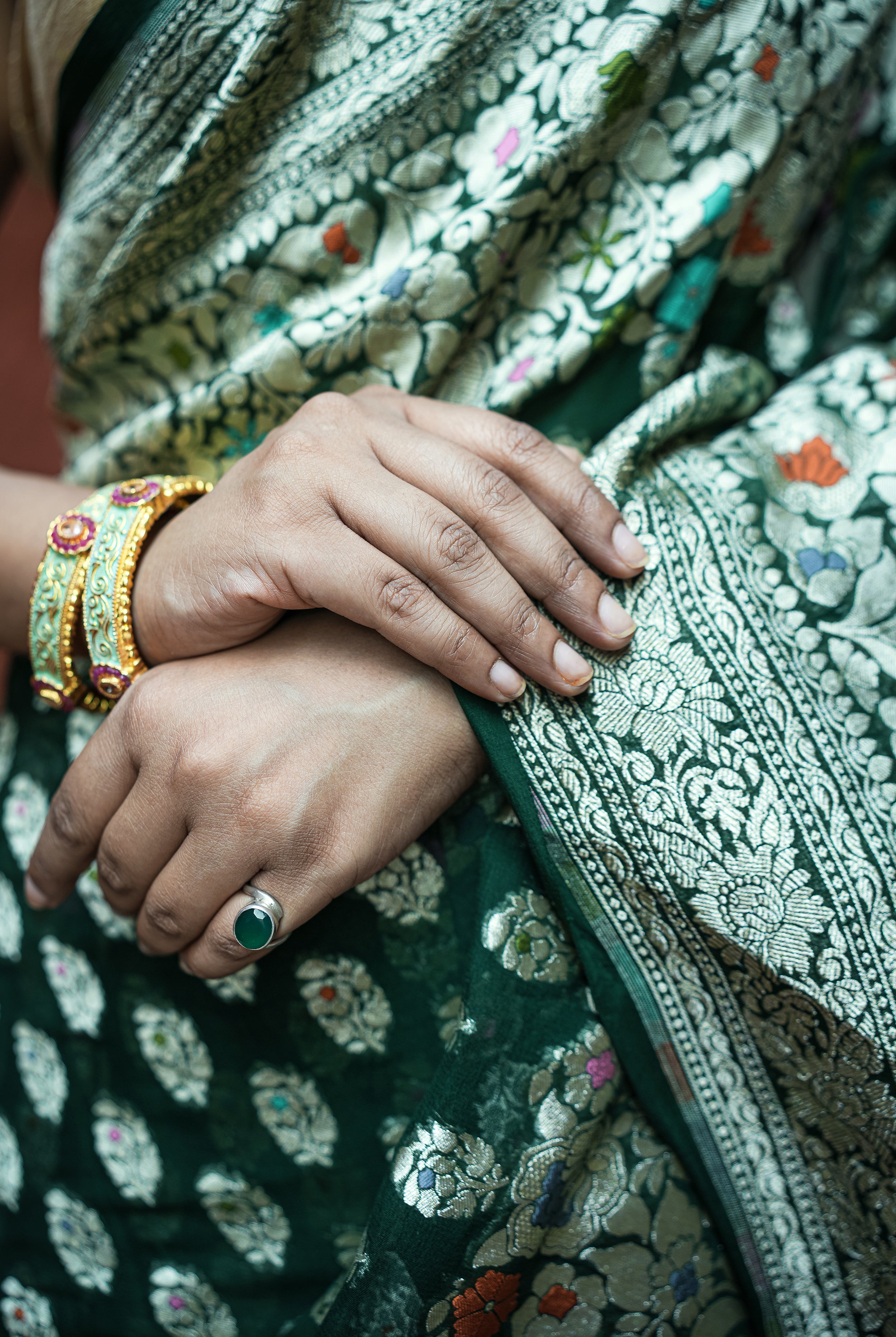 Khaddi Georgette Meenakari Saree
