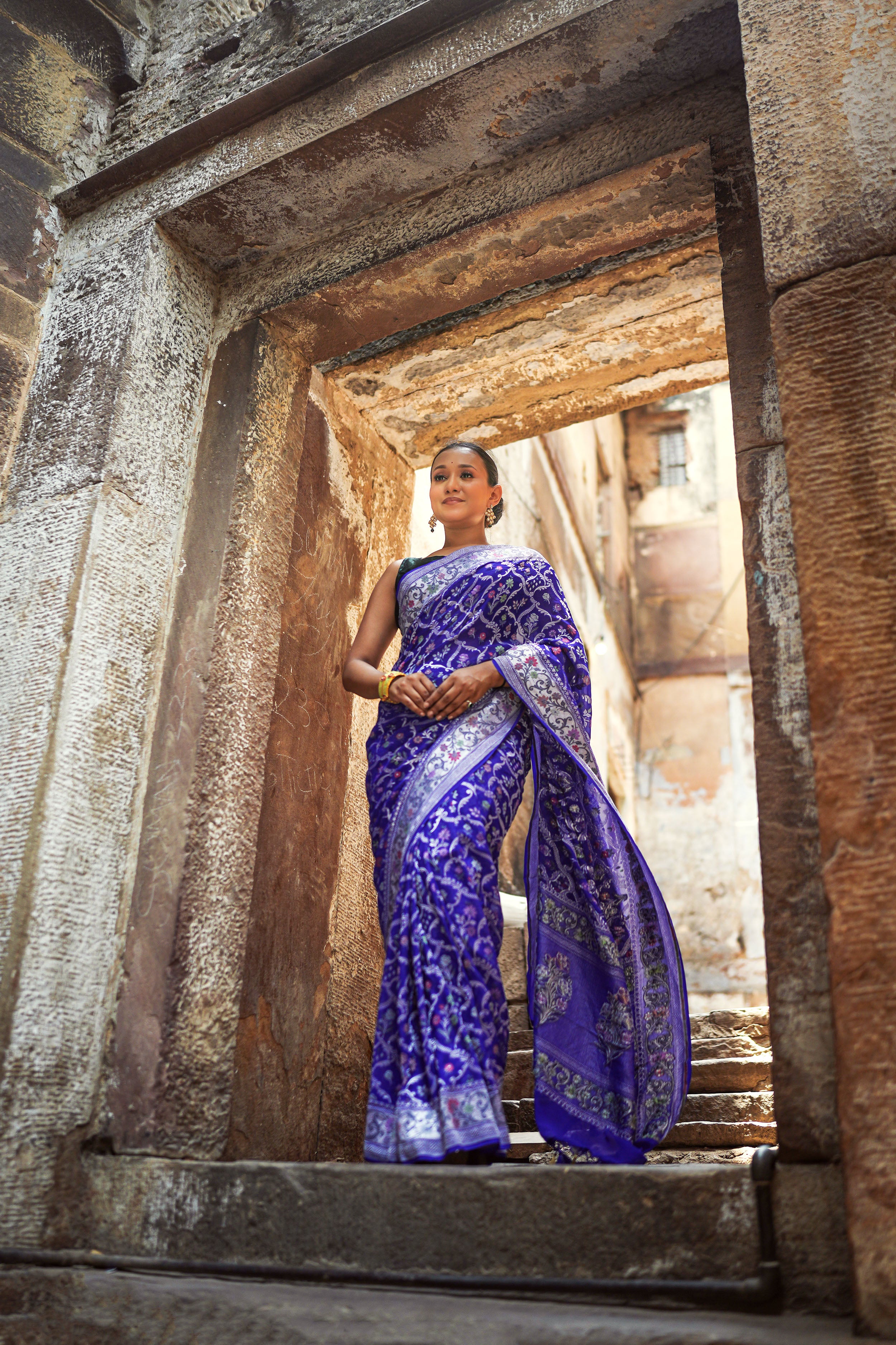 Khaddi Georgette Tilfi Meenakari Saree