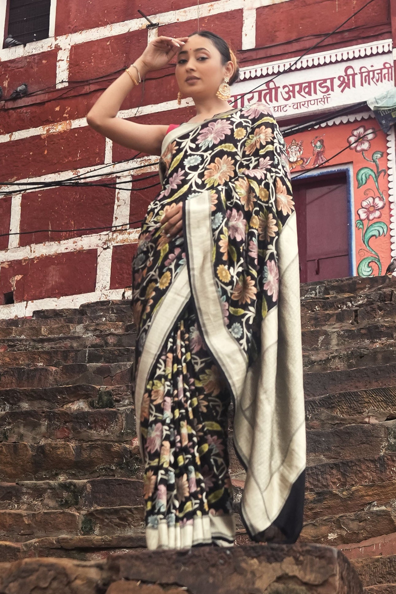 Khaddi Georgette Meenakari Saree