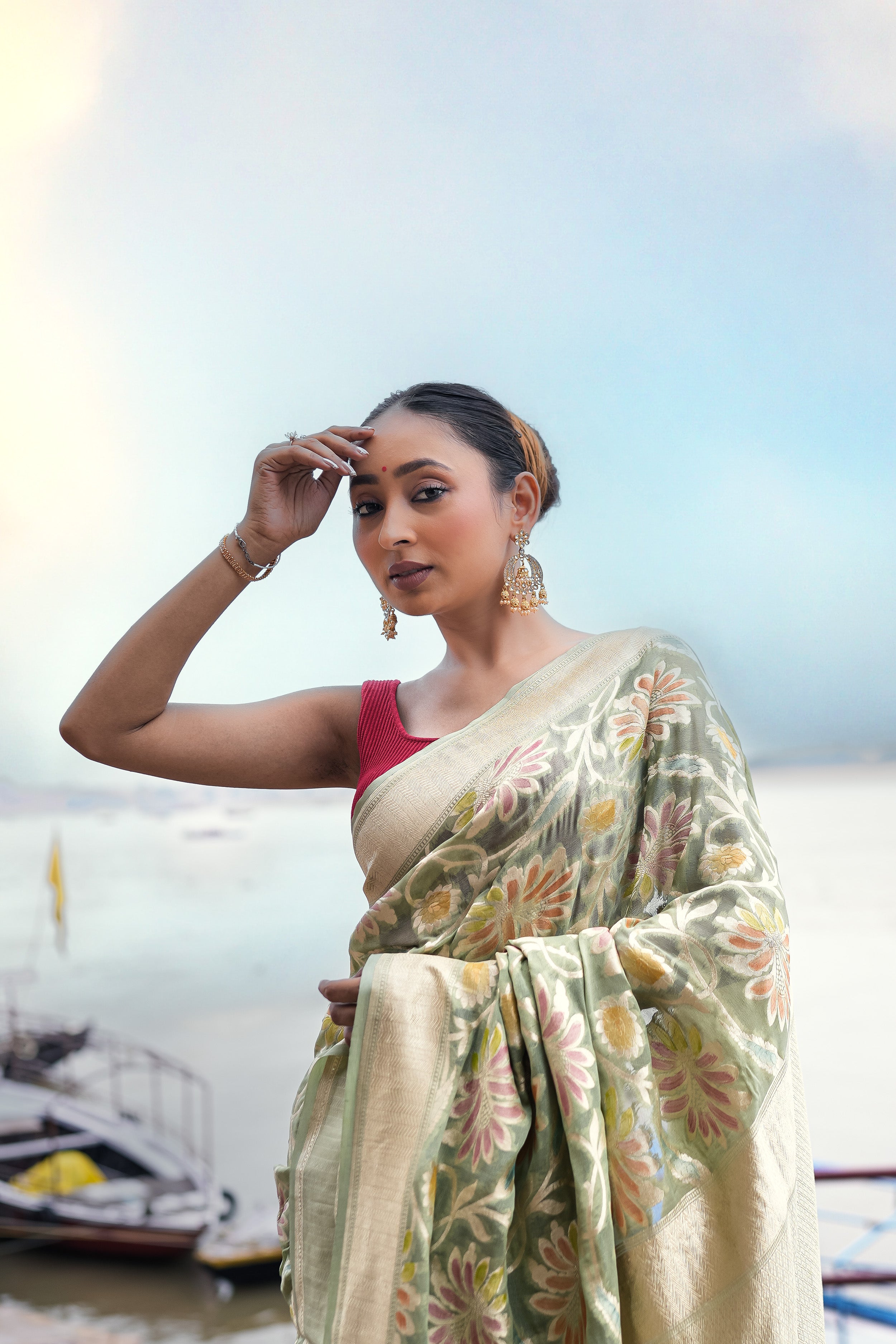 Khaddi Georgette Meenakari Saree